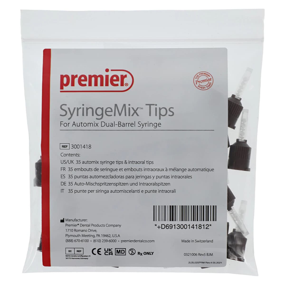 CompCore AF SyringeMix Mixing Tips & Intraoral Tips Refill, 35 Brown Mix-Tips & 35 Clear Intraoral Tips, 3001418 - CompCore&trade; AF Dual-Cure Core Build-Up - SyringeMix Mix-Tips & Intraoral Tips - Image 1