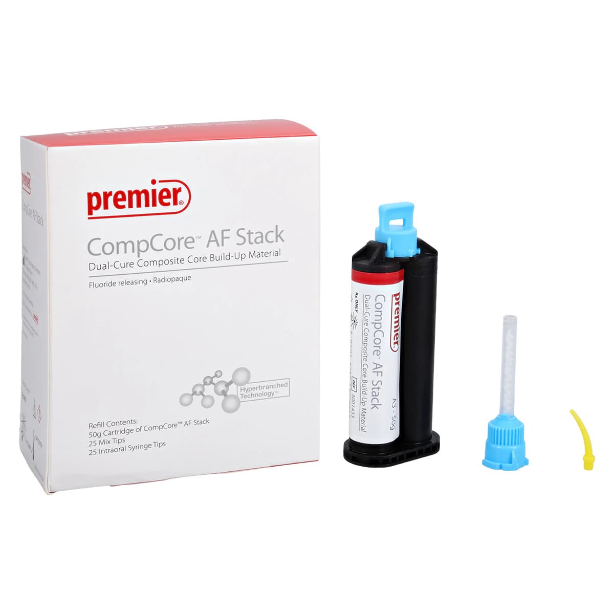 CompCore AF Dual-Cure Core Build-Up Material, Cartridge Refill, Shade A3, 50 g, 3001433 - CompCore Catridge - Image 1