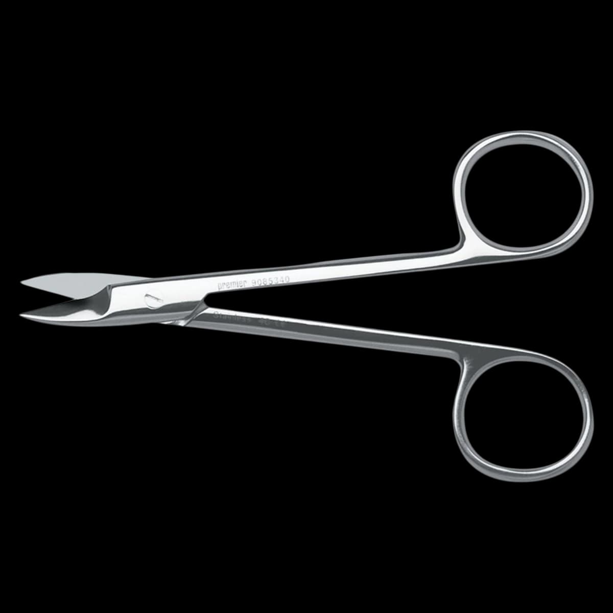 Premier Dental Crown and Collar Scissors, Straight/Sharp, 4" (10.2 cm), Stainless Steel, 1 Each - Scissors Straight/Sharp 4" - Image 1