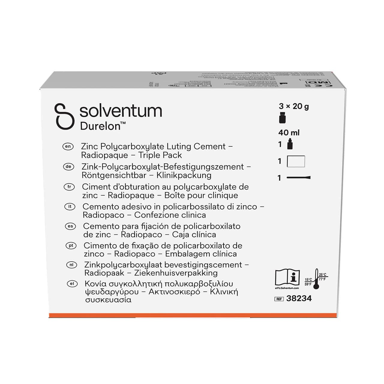 Durelon Carboxylate Luting Cement, Regular Set, Triple Pack, 20 g Powder, 40 mL Liquid, 38234 thumbnail 4