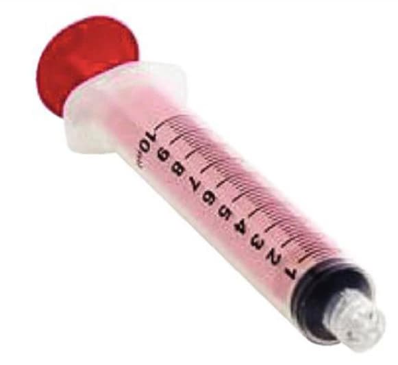 CanalPro Color Luer Lock Irrigation Syringe, 10 mL, Red, Disposable, Latex-Free, 50/Box, 60011173 - CanalPro™ Red Luer Lock Color Syringe 10ml Pack of 50 - Image 1