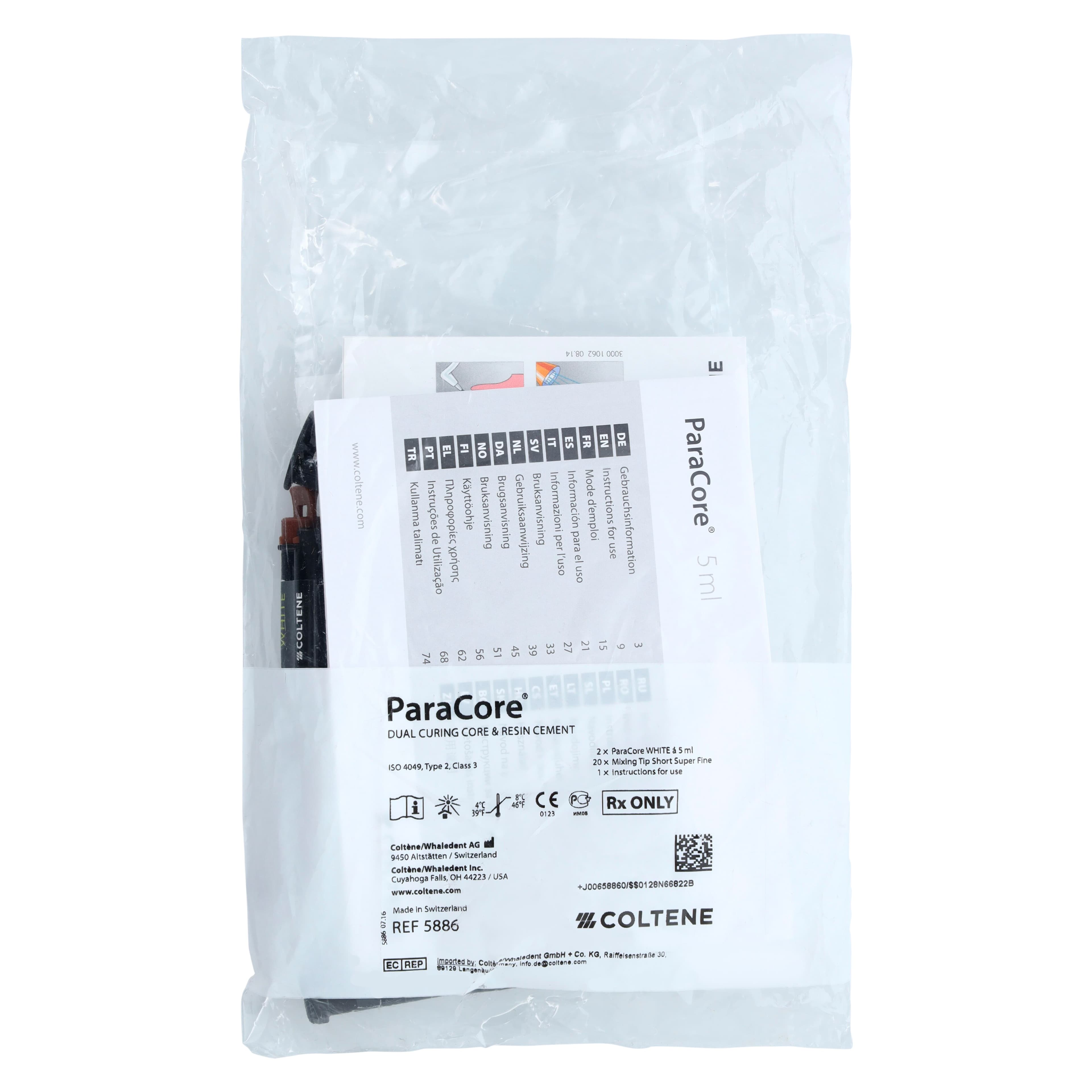 ParaCore Automix Dual-Cure Core Build-Up Material, White, 5 ml Syringe Refill, 2/Pk, C5886 thumbnail 5