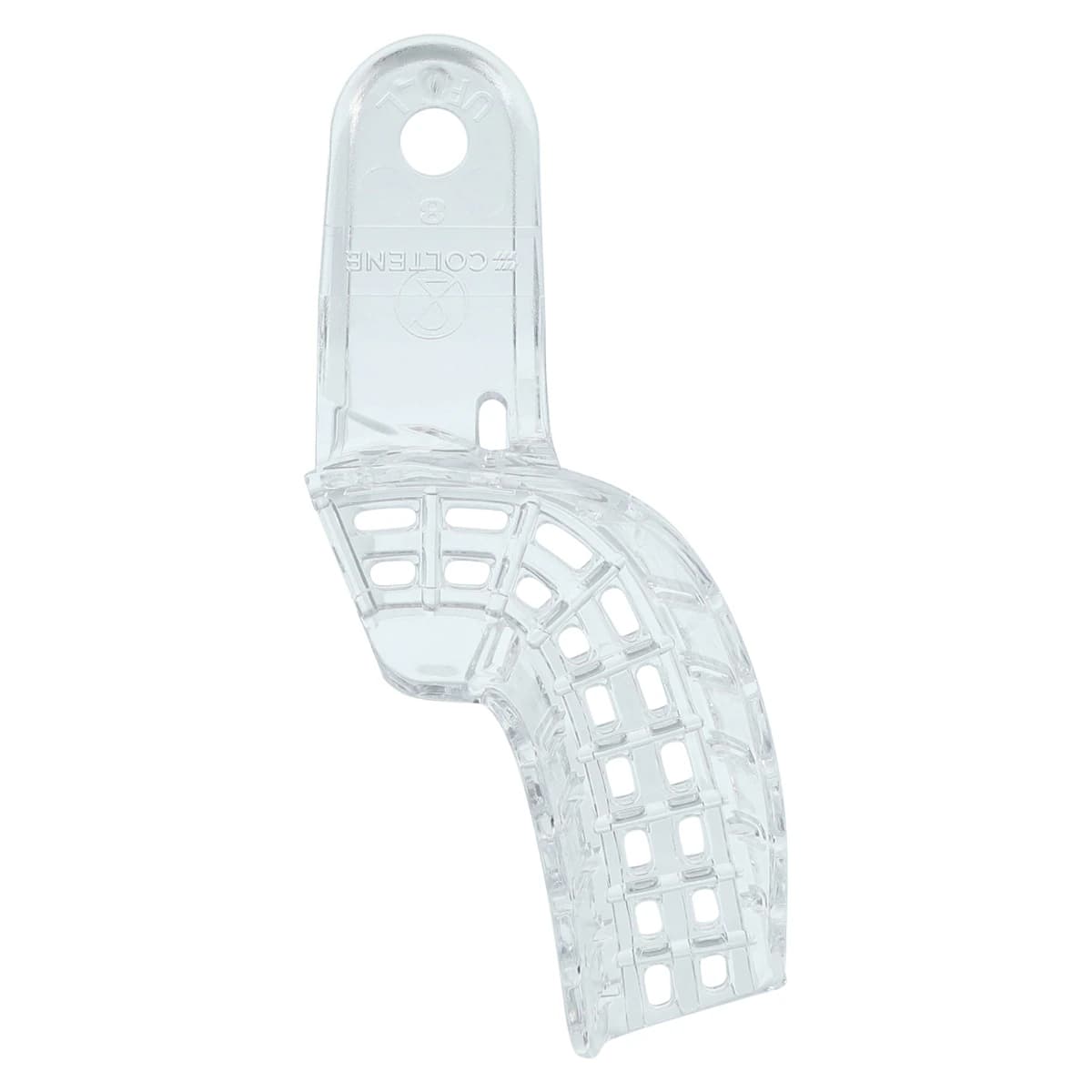 President Disposable Perforated Impression Tray, #8, Upper Right/Lower Left Quadrant, Clear, 12/Pk, C6908 - President, Impression Tray, Disposable, Clear, Perforated, # 8, Upper Right/Lower Left Quadrant, 12/Pk, C6908 - Image 1