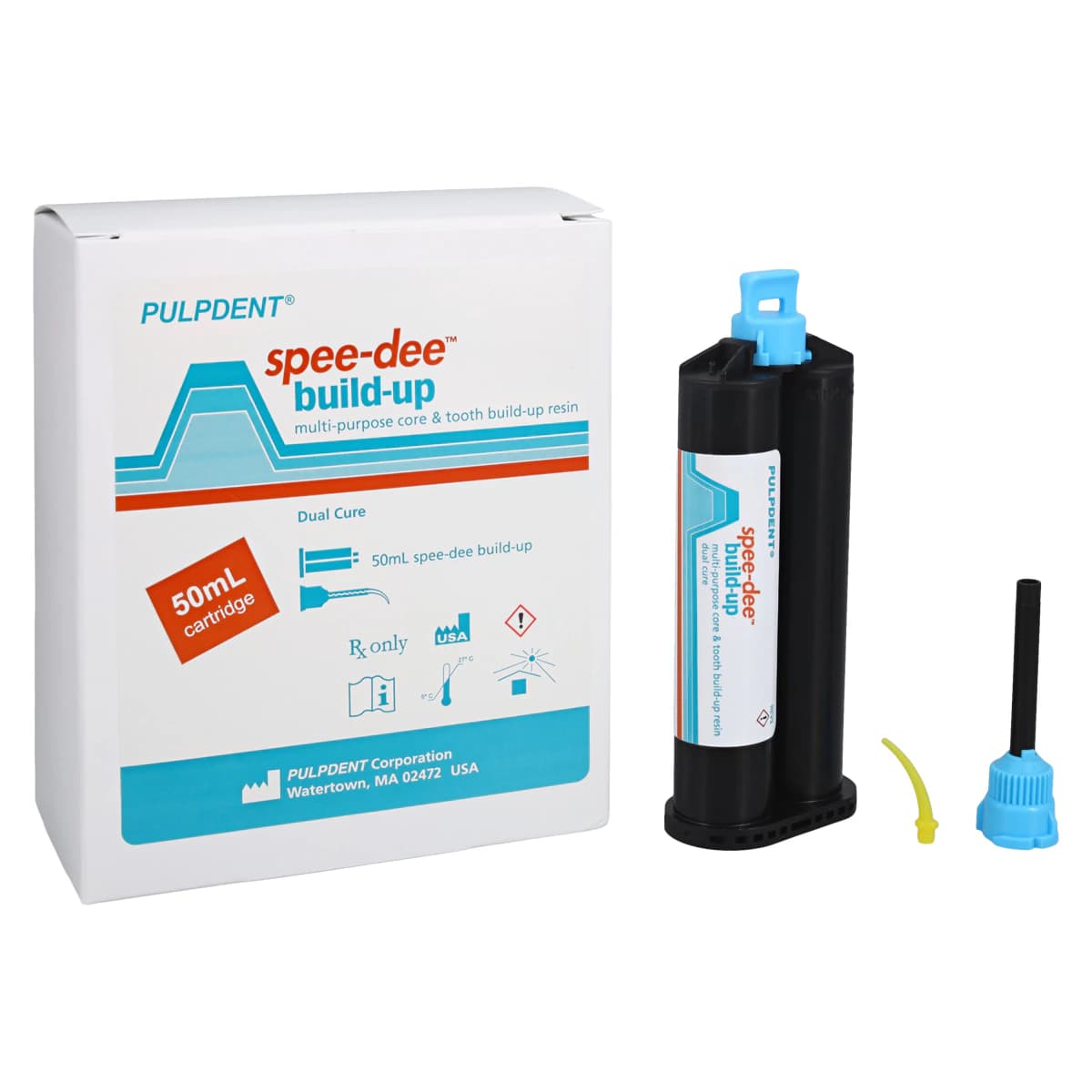 Spee-Dee Build-Up Dual-Cure Core Build-Up Material, 50 ml Automix Cartridge Kit with 30 Mixing Tips, SBU50 - Spee-Dee Core Build-Up Material, Dual-Cure, Cartridge Kit, 50 ml, 1/Pk, SBU50 - Image 1