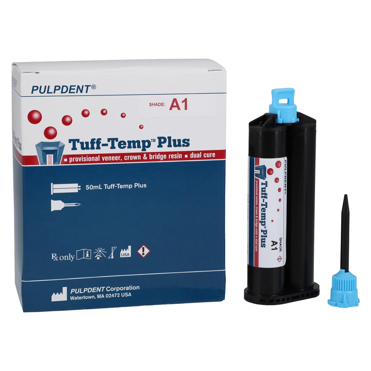 Tuff-Temp Plus Provisional C&B Resin, A1, 50 mL Automix Cartridge Kit, TTPA1 - Tuff-Temp Plus Provisional C&B Resin A1 Veneer 50ml - Image 1