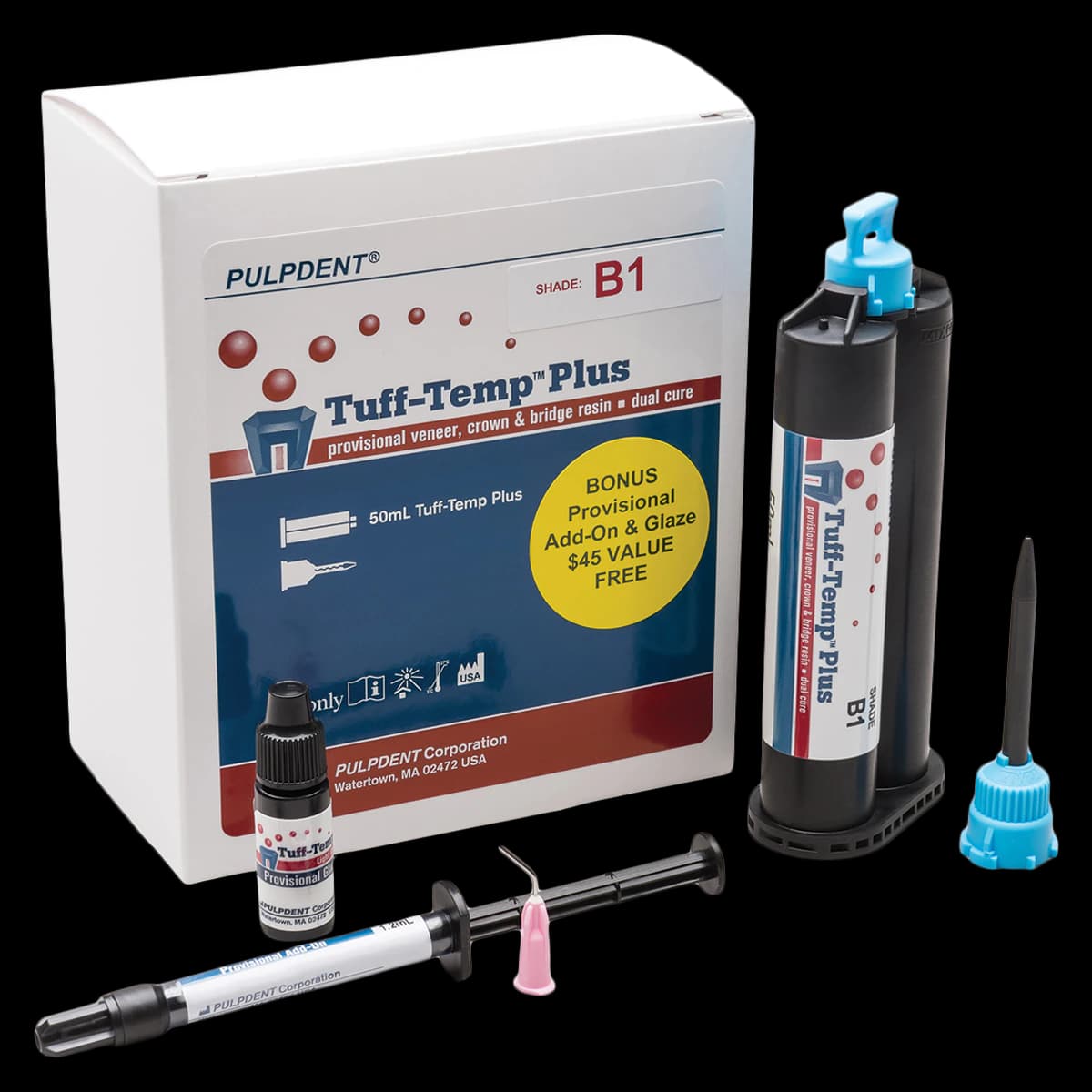 Tuff-Temp Plus Provisional C&B Resin, A1, 50 mL Automix Cartridge Kit, TTPA1 thumbnail 2