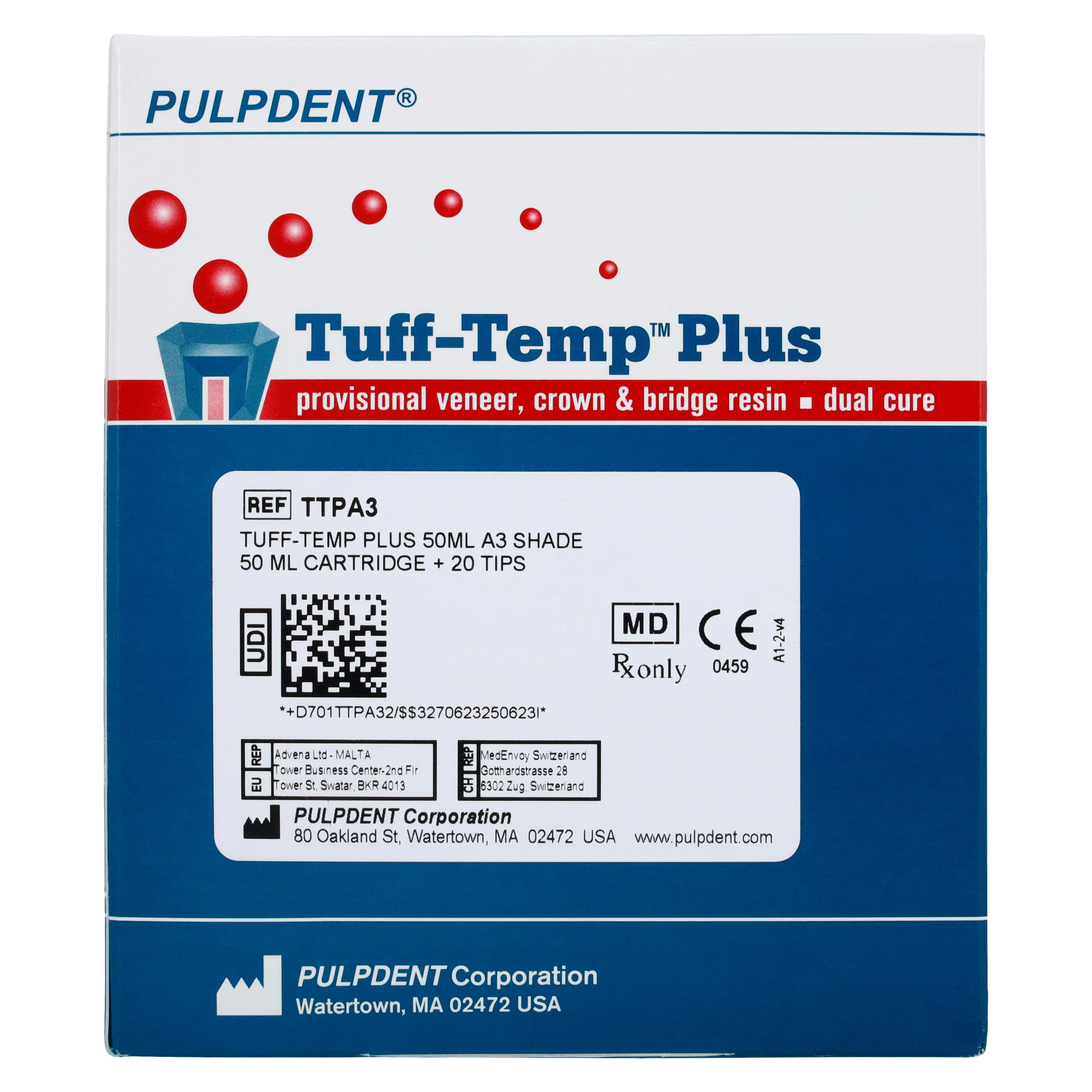 Tuff-Temp Plus Provisional C&B Resin, A3, 50 ml Automix Cartridge Kit, TTPA3 thumbnail 12