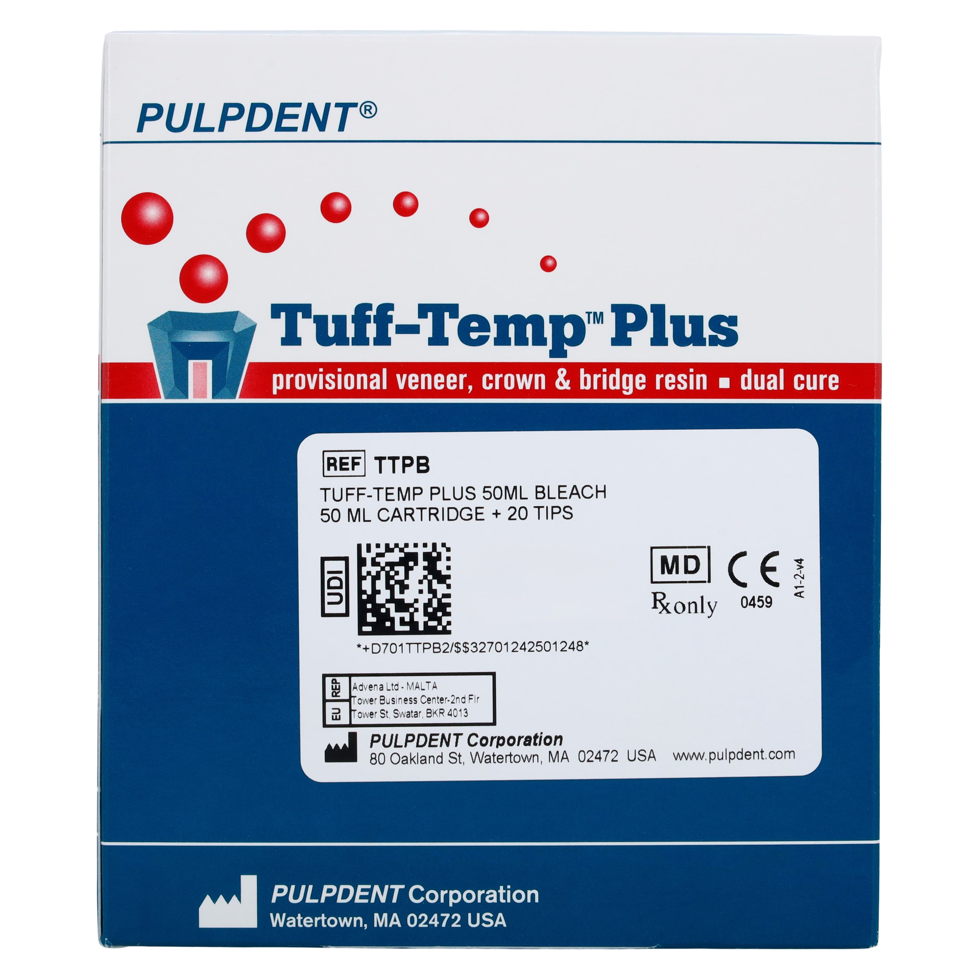 Tuff-Temp Plus Provisional Veneer, Crown & Bridge Resin, Automix Cartridge Kit, Bleach Shade, 50 mL, TTPB thumbnail 12