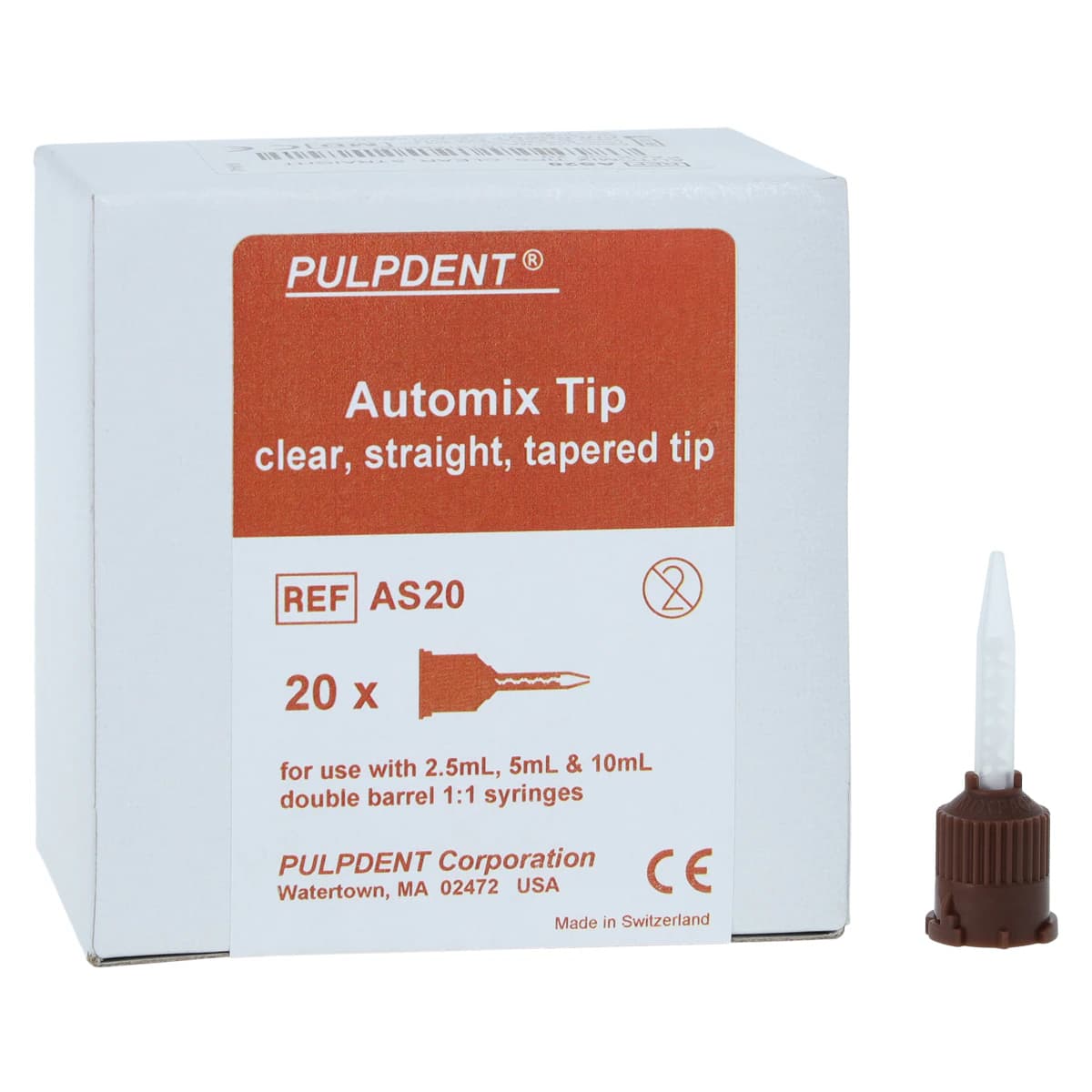 Pulpdent ACTIVA BioACTIVE Automix Tips, Clear, Straight, Tapered, 20/Pk, AS20 thumbnail 2