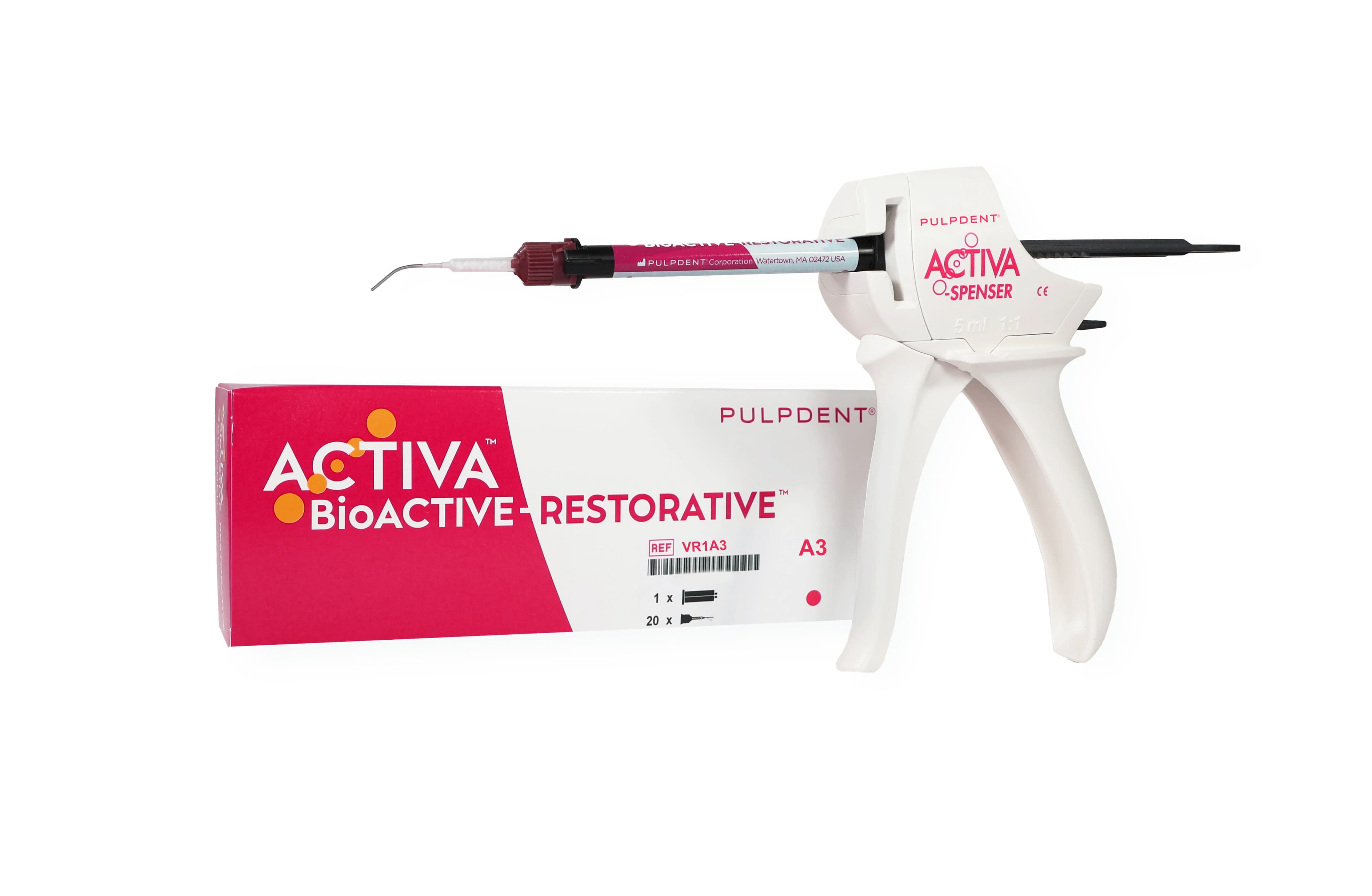 Activa BioACTIVE-Restorative Starter Kit, A3, 5 mL (8 g) Syringe, with ACTIVA-SPENSER and 20 Mix Tips, VRA3 - Activa Bioactive-Restorative Starter Kit - Image 1