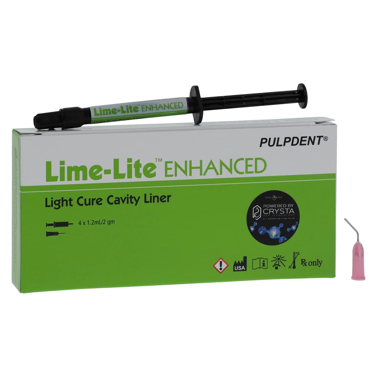 Pulpdent Lime-Lite Enhanced Light Cure Cavity Liner, 1.2 mL Syringe Kit, 4/Pk, LLE thumbnail 2