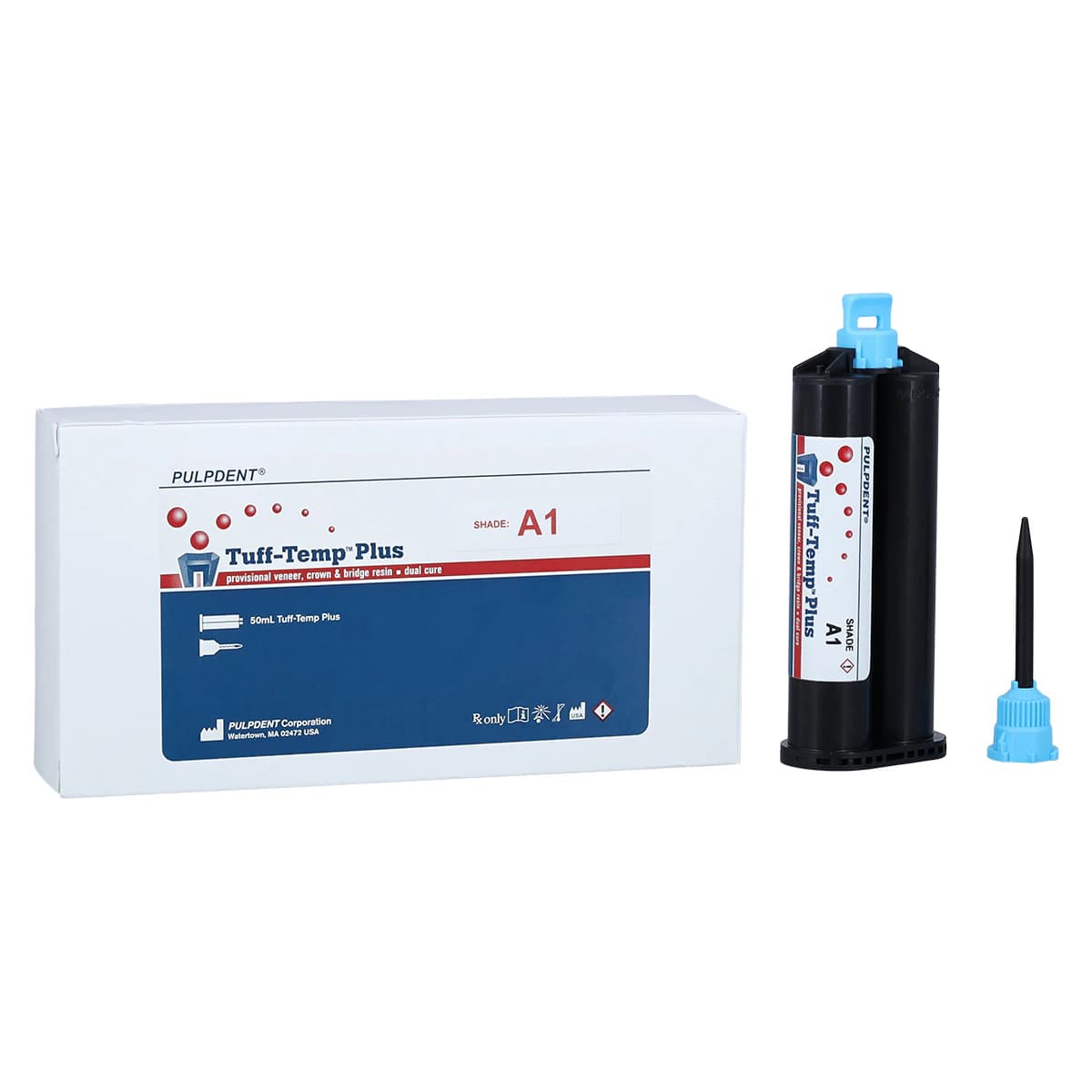 Tuff-Temp Plus Automix Cartridge, A1, 50 mL, Rubberized-Urethane Provisional Crown & Bridge Resin, TTP50A1 - Tuff-Temp Plus, Automix Cartridge, 50 ml, A1, 1/Pk, TTP50A1 - Image 1