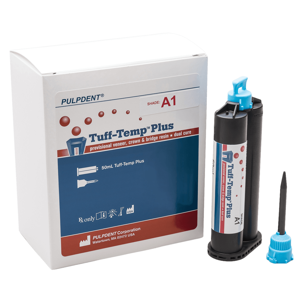 Tuff-Temp Plus Automix Cartridge, A1, 50 mL, Rubberized-Urethane Provisional Crown & Bridge Resin, TTP50A1 thumbnail 2