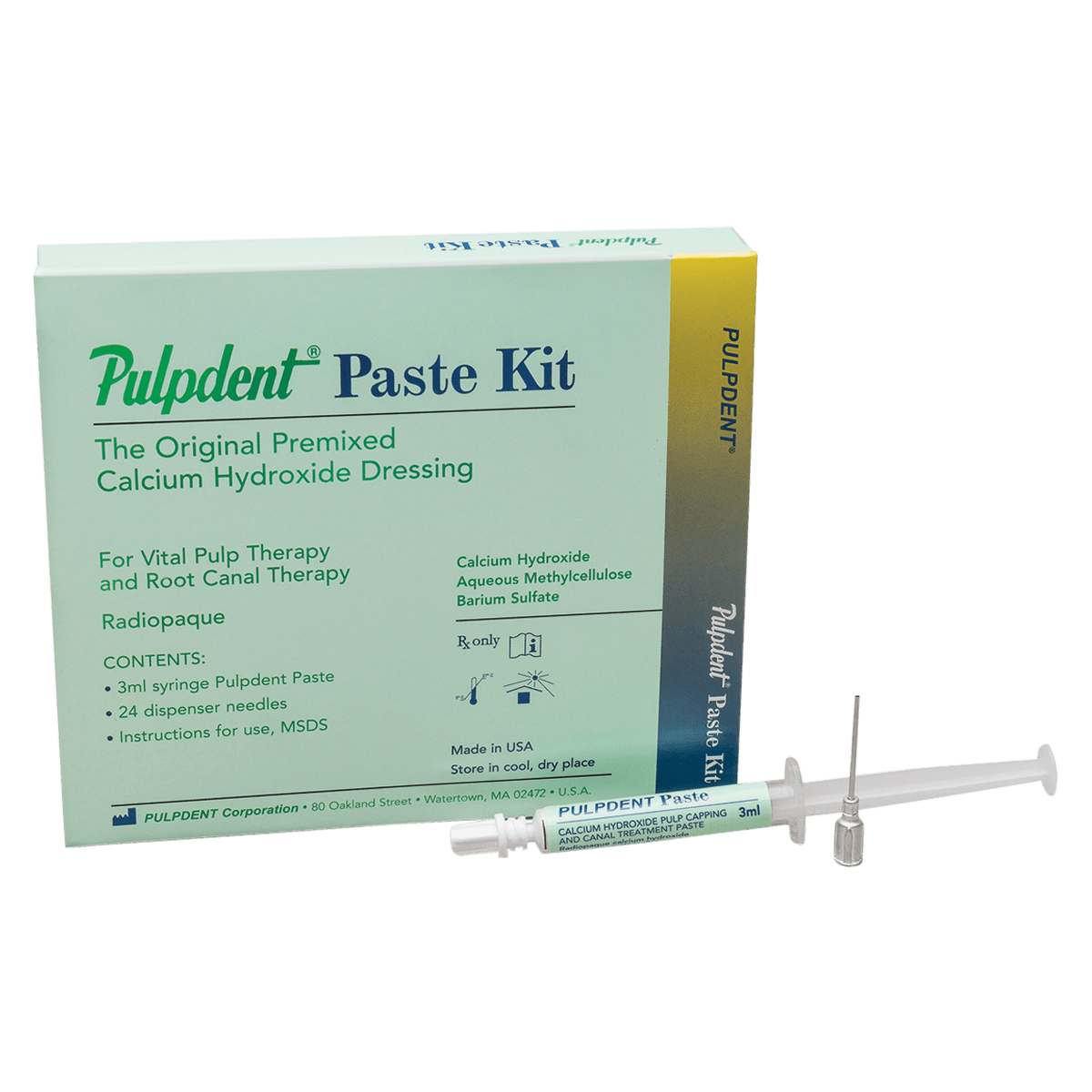 Pulpdent Paste Calcium Hydroxide Pulp Capping Kit, 3 mL Syringe with 24 Sterile 18 Gauge Blunt Needles, PSYK thumbnail 2