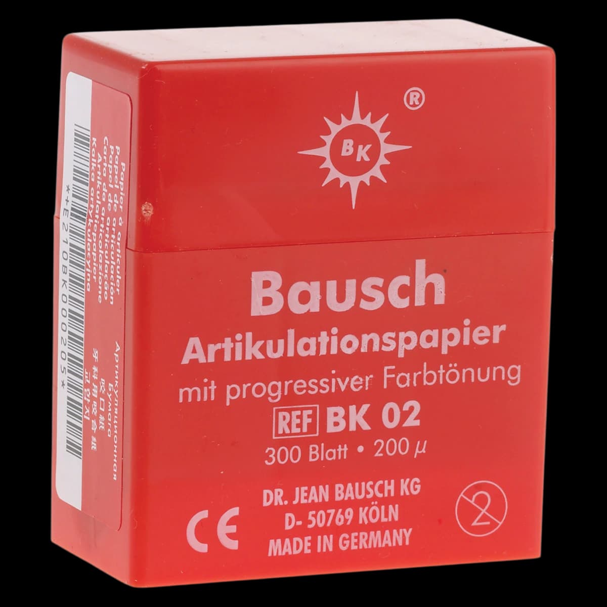 Bausch Arti-Check Micro-Thin Articulating Paper, 200 Microns, Red, 300 Strips, BK-02 - Arti-Check Micro-Thin Articulating Paper, 200 microns, Red, 300/Pk, BK02 - Image 1