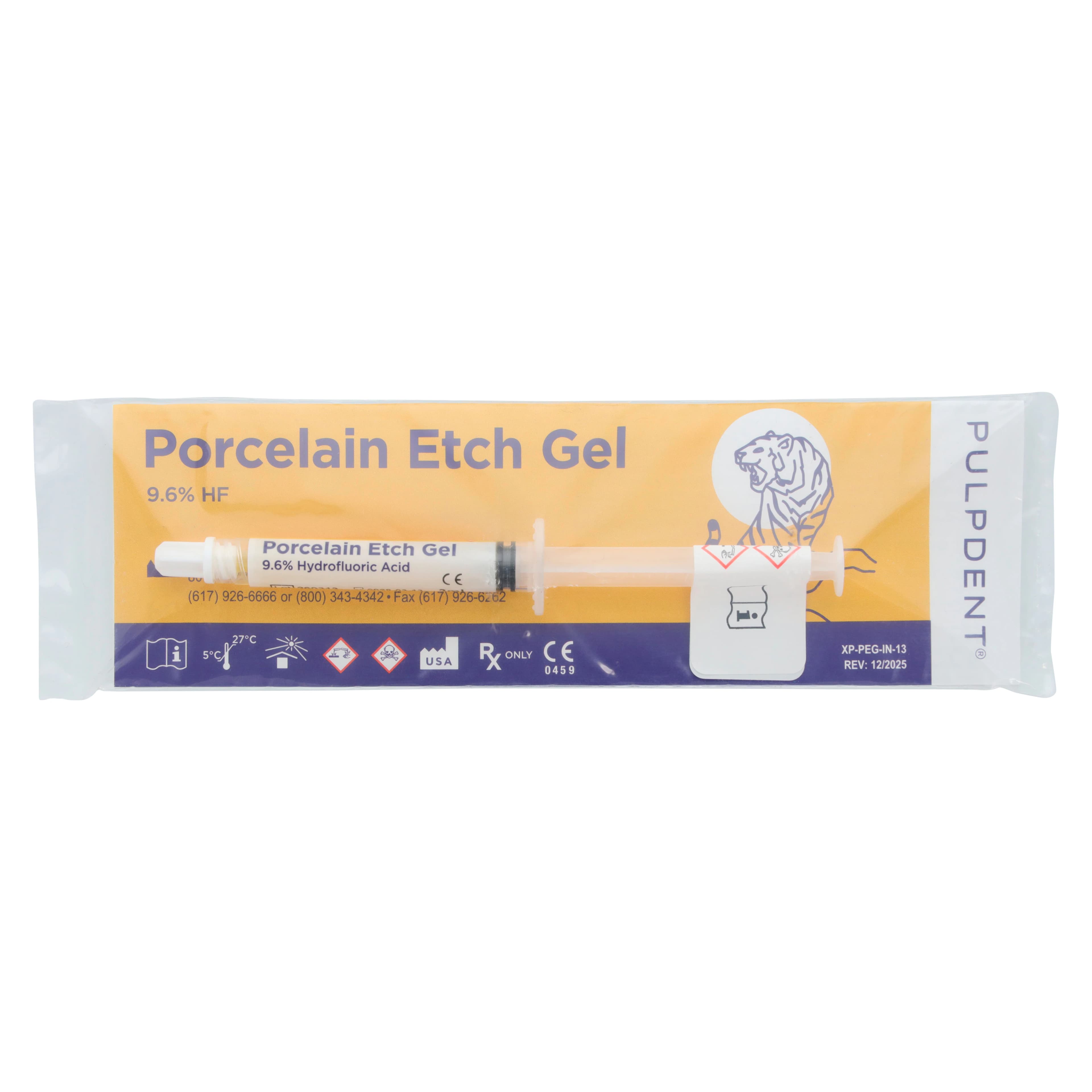Porcelain Etch Gel, 9.6% Hydrofluoric Acid, Syringe Refill, 3 mL, Yellow, 1/Pk, PEG-3 thumbnail 3