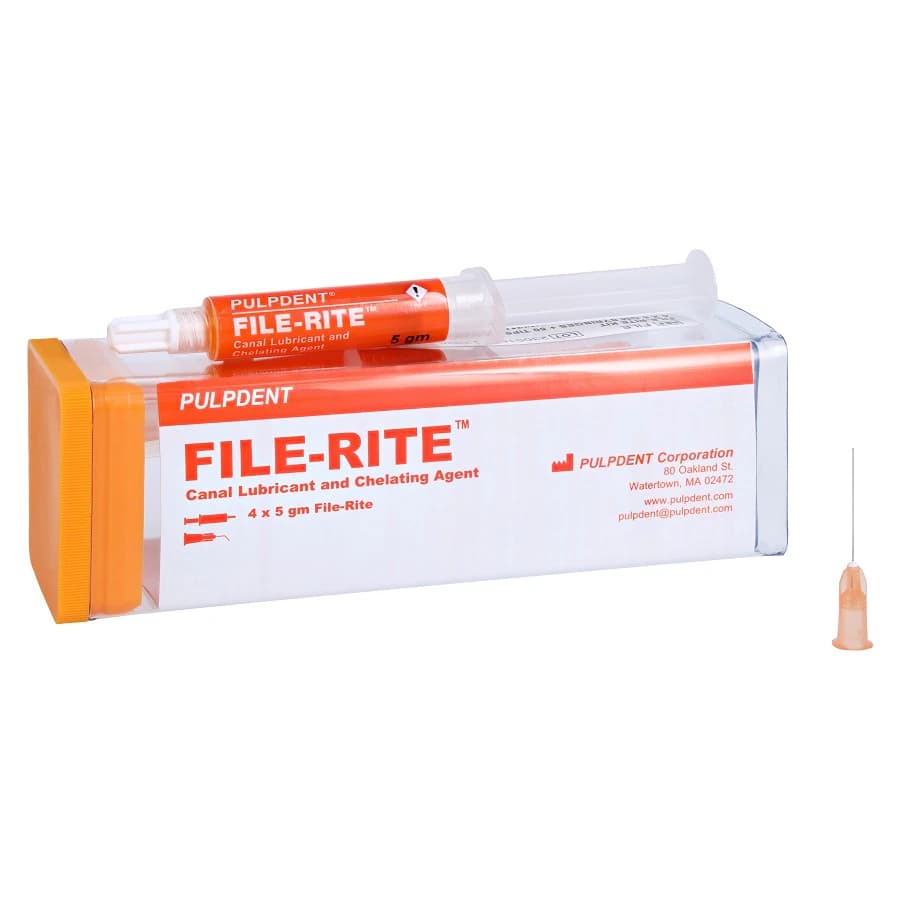 Pulpdent File-Rite 17% EDTA Semi-Gel Canal Lubricant Kit, 4 x 5 g Syringes + 50 Applicator Tips, FILE thumbnail 5
