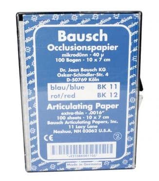 Bausch Arti-Check Articulating Paper Sheets, Micro-Thin 40 Microns, Blue, 100 x 70 mm (2.75" x 4"), 100 Sheets/Box, BK-11 - Arti-Check Articulating Paper Sheets, 100 x 70 mm, 40 microns, Blue, 100/Pk, BK11 - Image 1