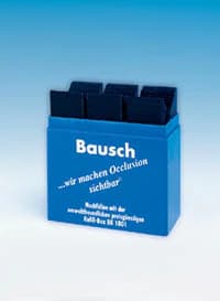 Bausch Arti-Check Micro-Thin Articulating Paper, 200 Microns (0.008"), Blue, Pre-Cut Strips, Plastic Dispenser, 300/Pk, BK-01 - Arti-Check Micro-Thin Articulating Paper, 200 microns, Blue, 300/Pk, BK01 - Image 1