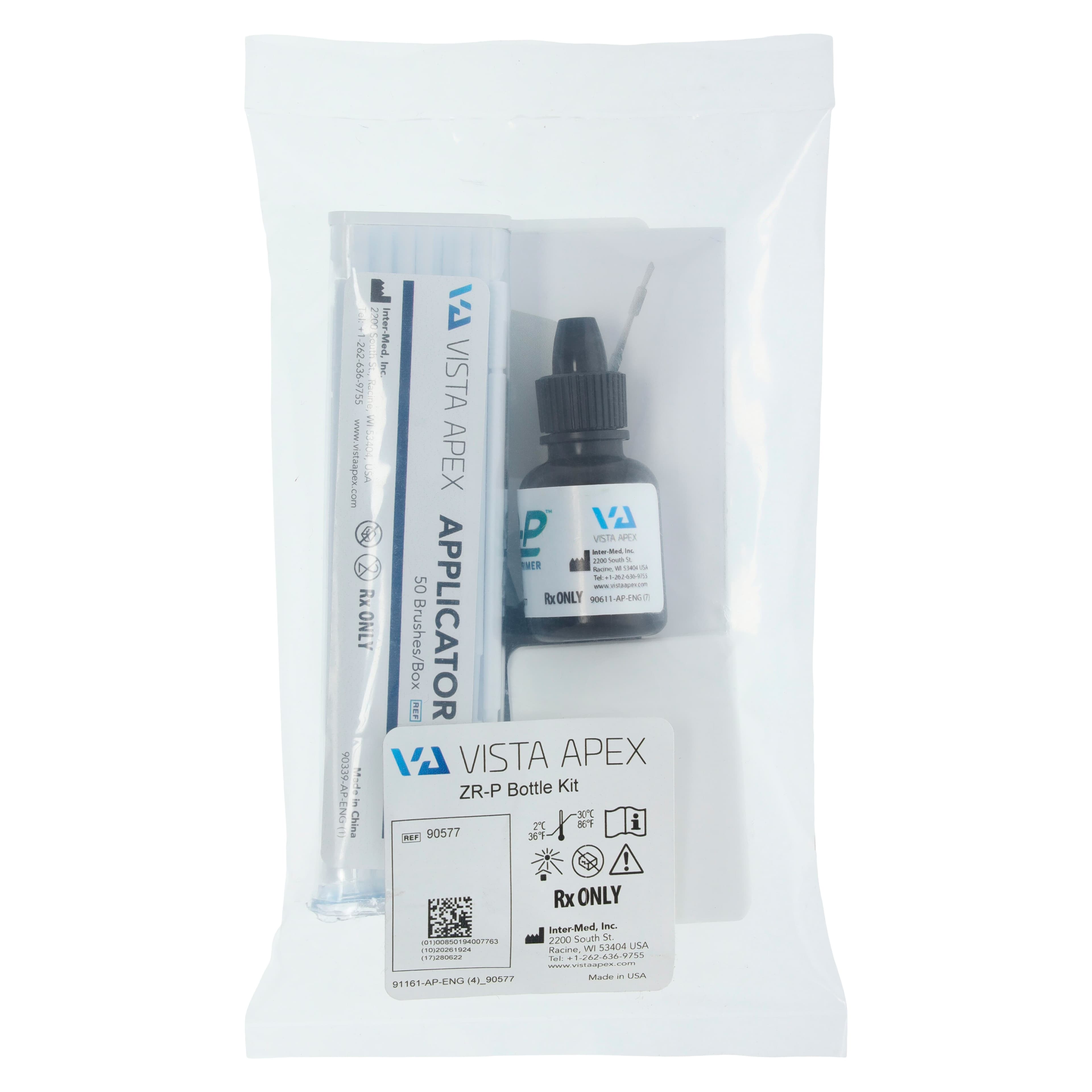 Vista Apex ZR-P Universal Zirconia Primer, 4mL Bottle with 50 Applicators, #90577 thumbnail 3
