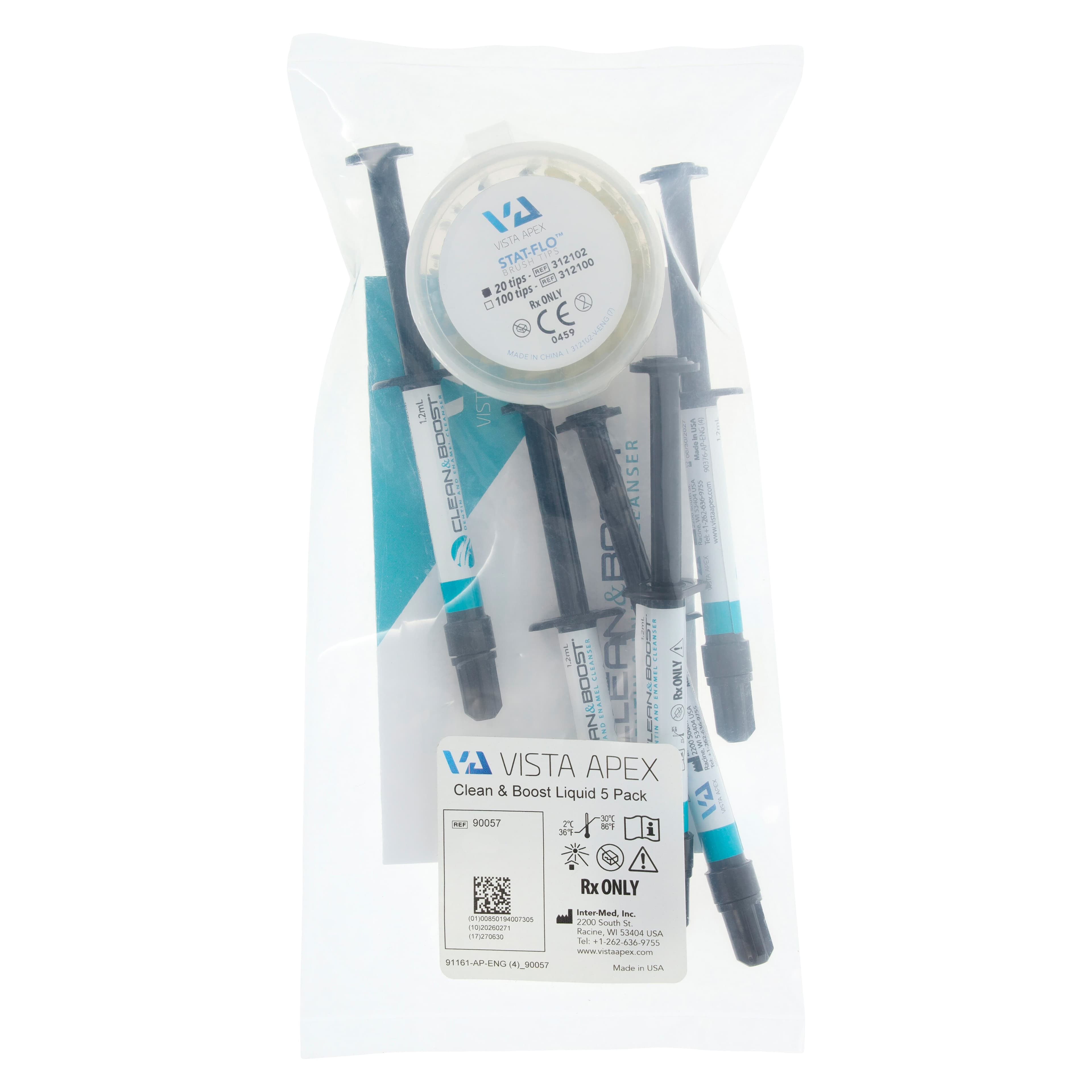 Clean & Boost Dentin and Enamel Cleanser Liquid, 1.2 mL Syringe, 5/Pk with 25 Stat-Flo Tips, 90057 thumbnail 7