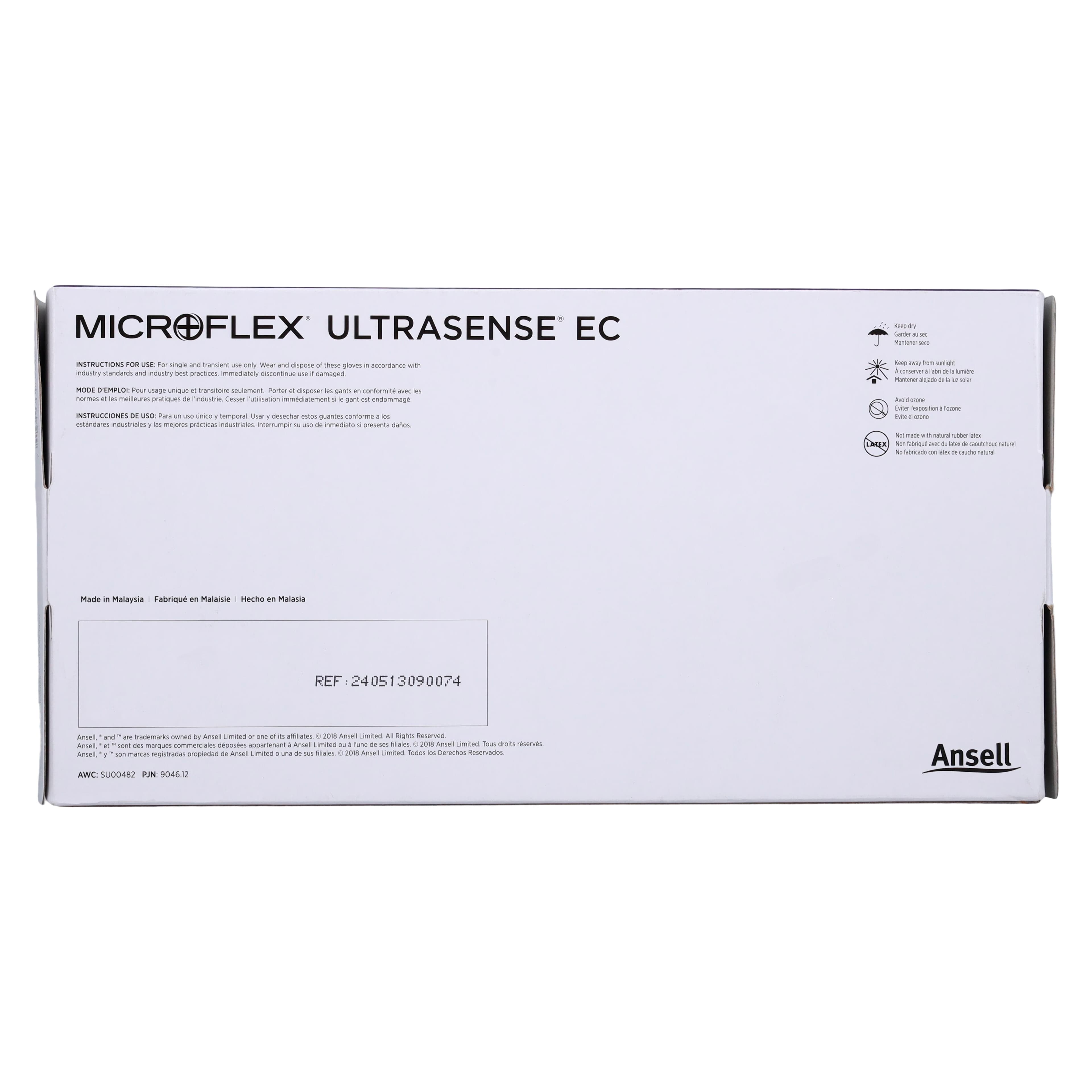 UltraSense® EC Nitrile Exam Gloves, Powder Free, Latex Free, Non-Sterile, Textured, Beaded Cuff, Extended Cuff, Small, Blue, 100/Box, USE-880 thumbnail 6