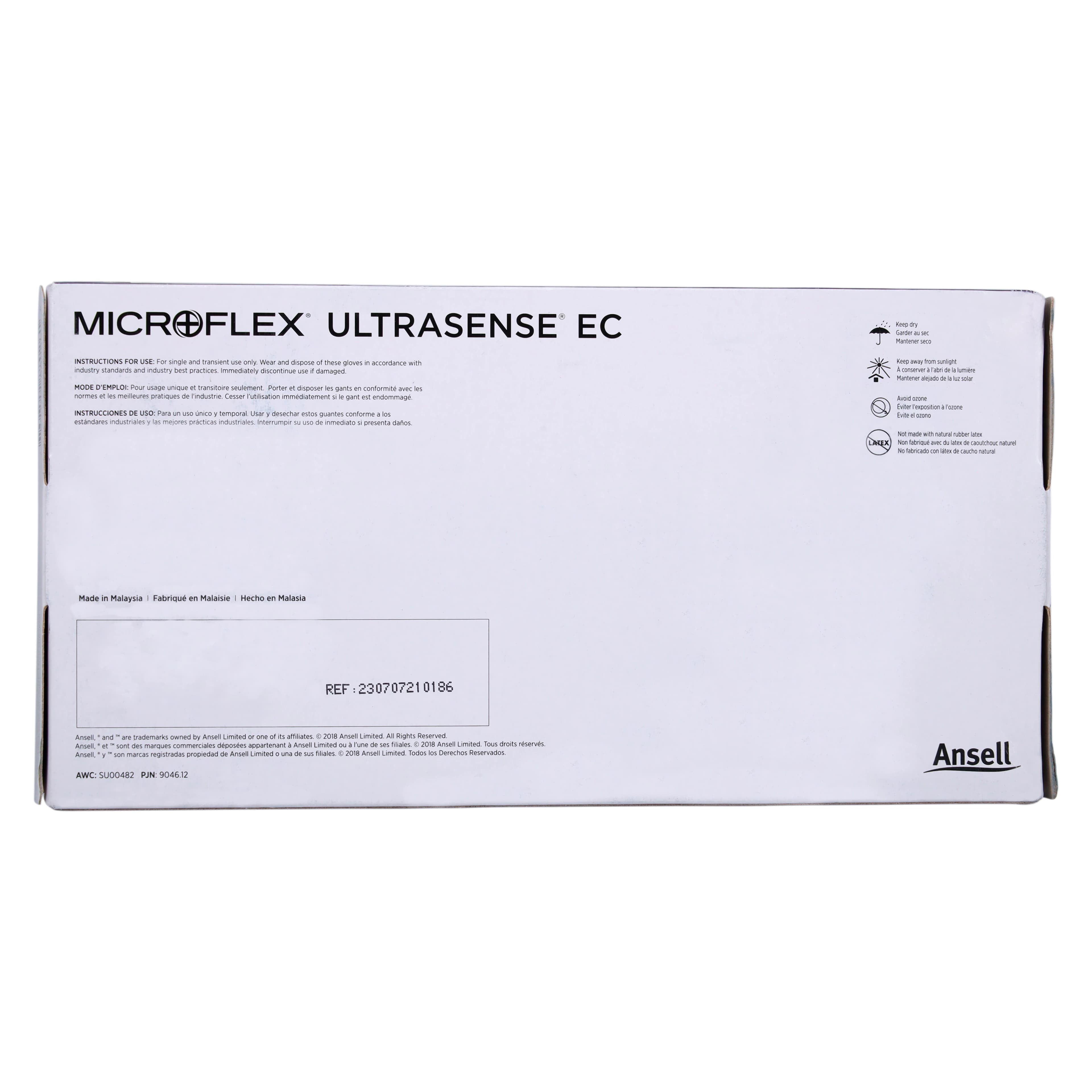 UltraSense® EC Nitrile Exam Gloves, Powder Free, Latex Free, Non-Sterile, Extended Cuff, Textured, Beaded Cuff, Medium, Blue, 100/Box, USE-880 thumbnail 6