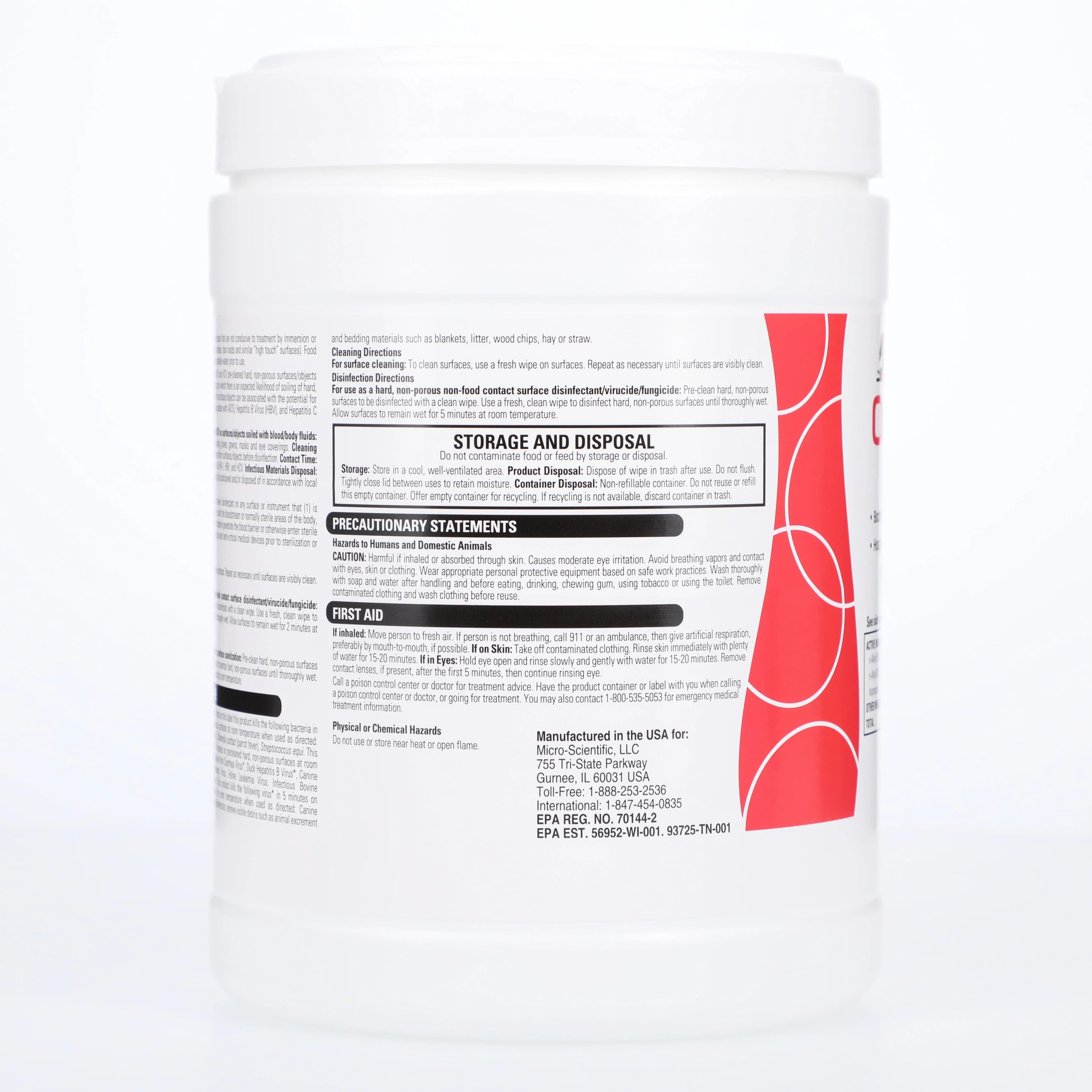 Opti-Cide3 Surface Disinfectant Wipes, 6" x 10", 100/Canister, DOCW06-100 thumbnail 4