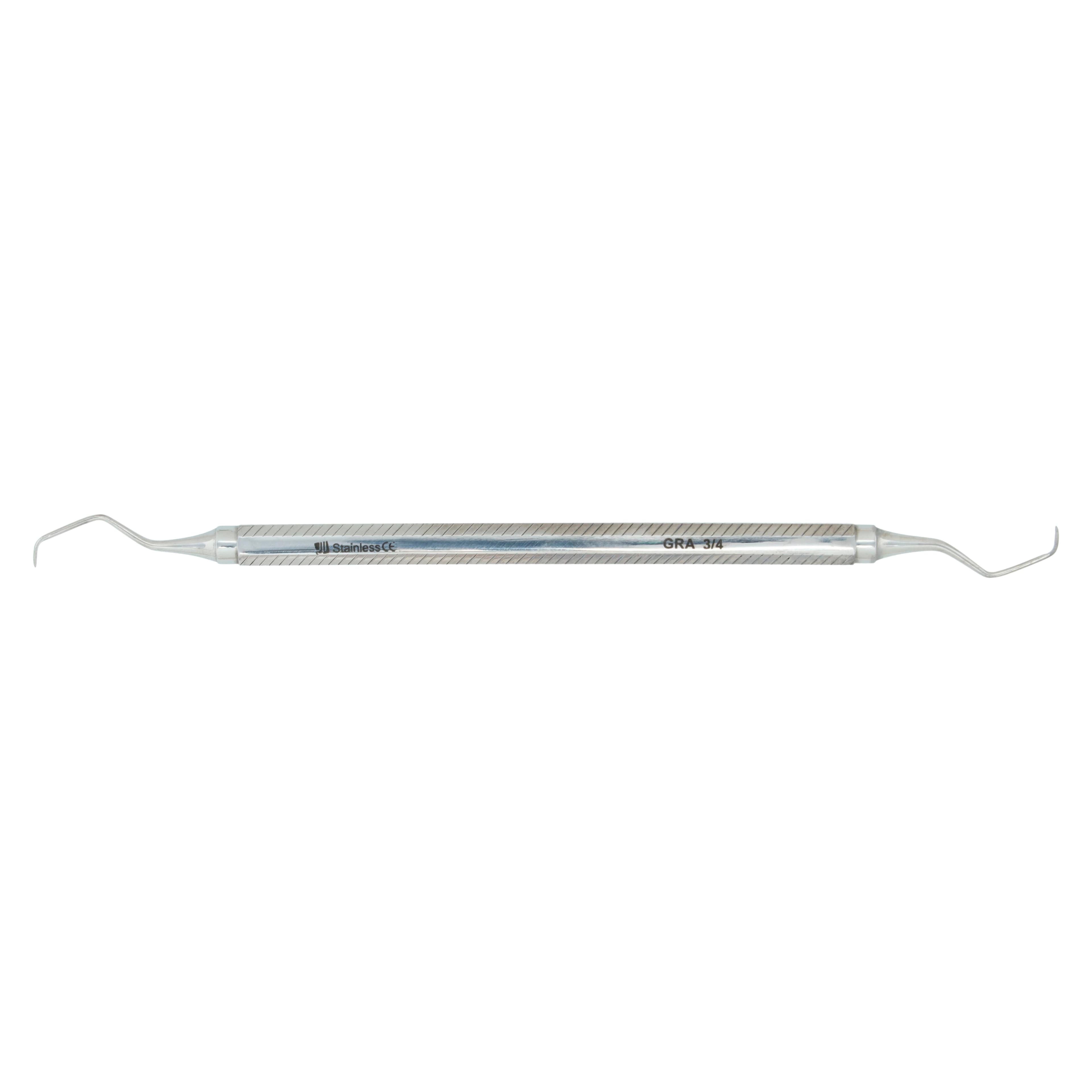 J&J Instruments Gracey Curette #3/4, Double End, Standard Handle, Stainless Steel, 11-634 - Curettes – #3/4 Gracey, Standard Handle, Double End - Curettes – #3/4 Gracey, Standard Handle, Double End - Image 1