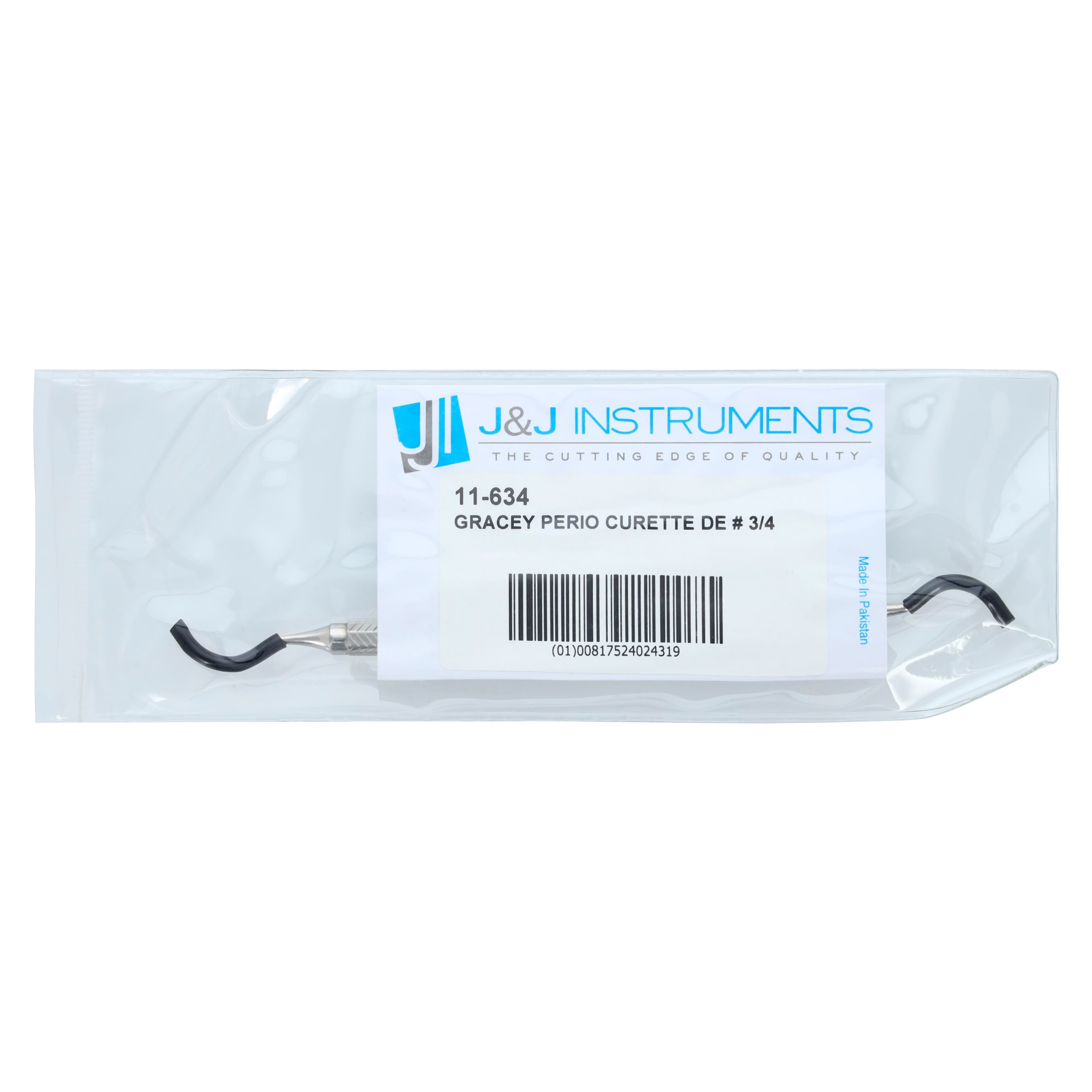 J&J Instruments Gracey Curette #3/4, Double End, Standard Handle, Stainless Steel, 11-634 thumbnail 5