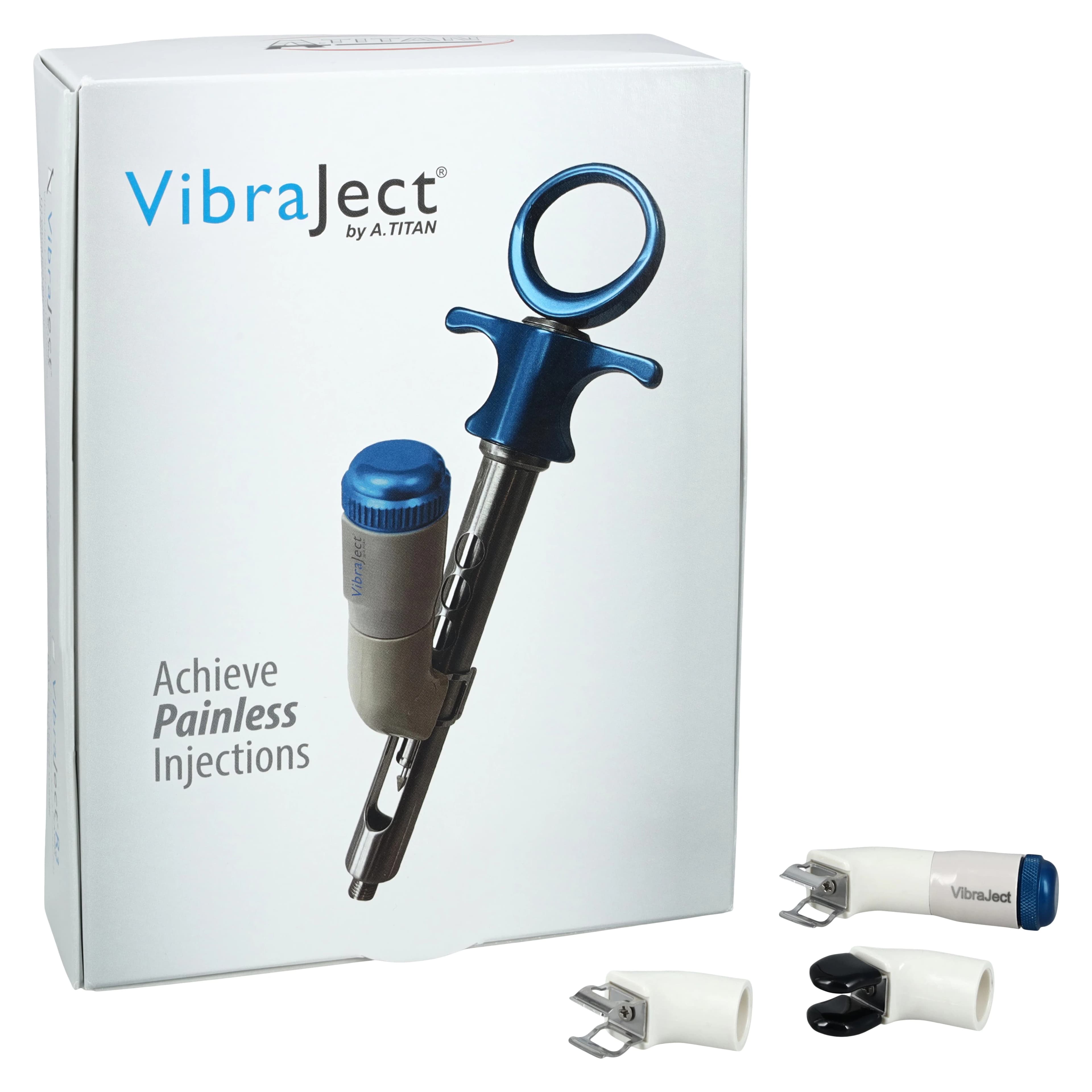 VibraJect System Kit, VJ2002, Cordless Vibrating Injection Accessory with Motor, Syringe Clips, Silicone Sleeves, and Batteries - Vibraject System - Image 1