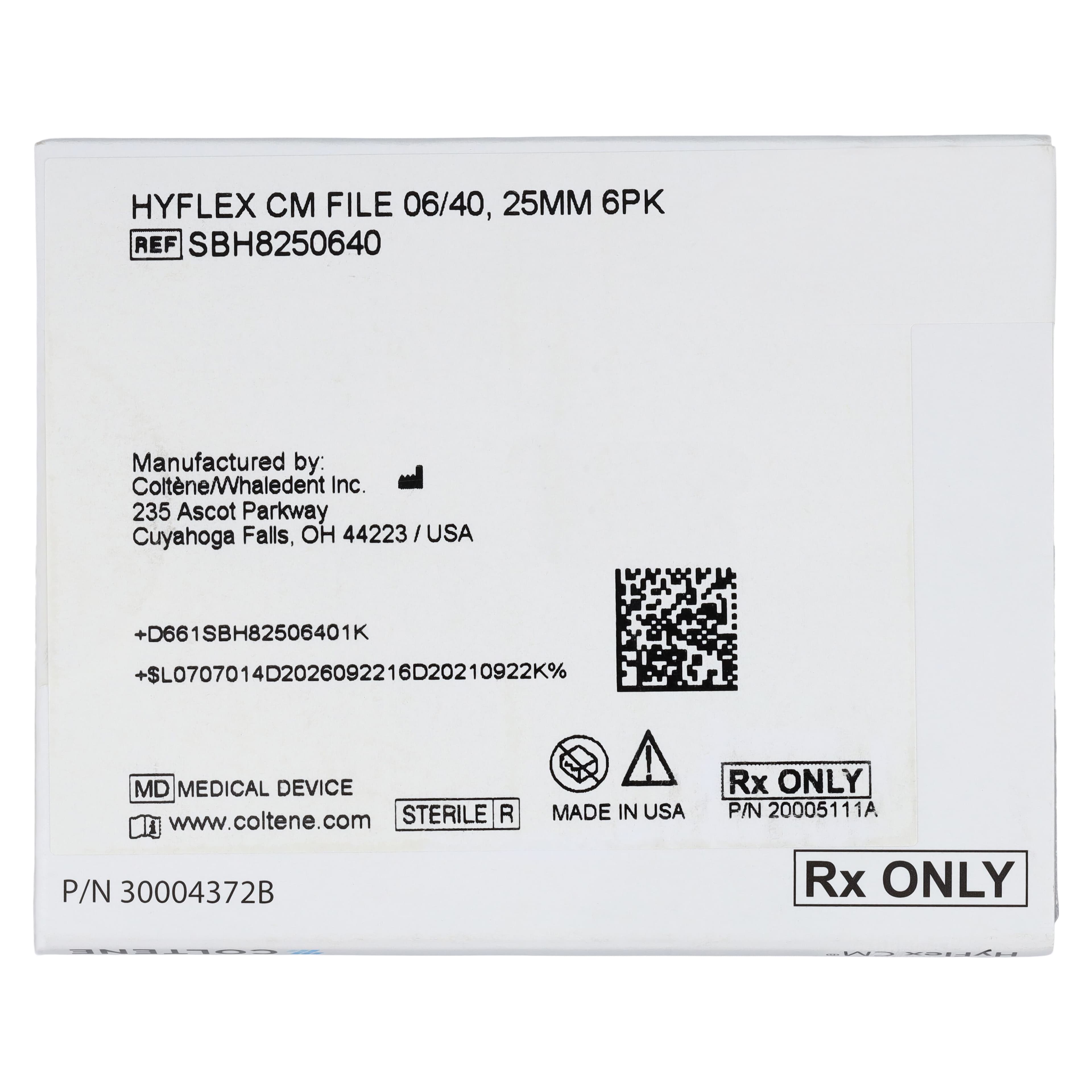 HyFlex CM Sterile NiTi Rotary Files, 0.06 Taper, Size 40, 25 mm, 6/Pkg, SBH8250640 thumbnail 7