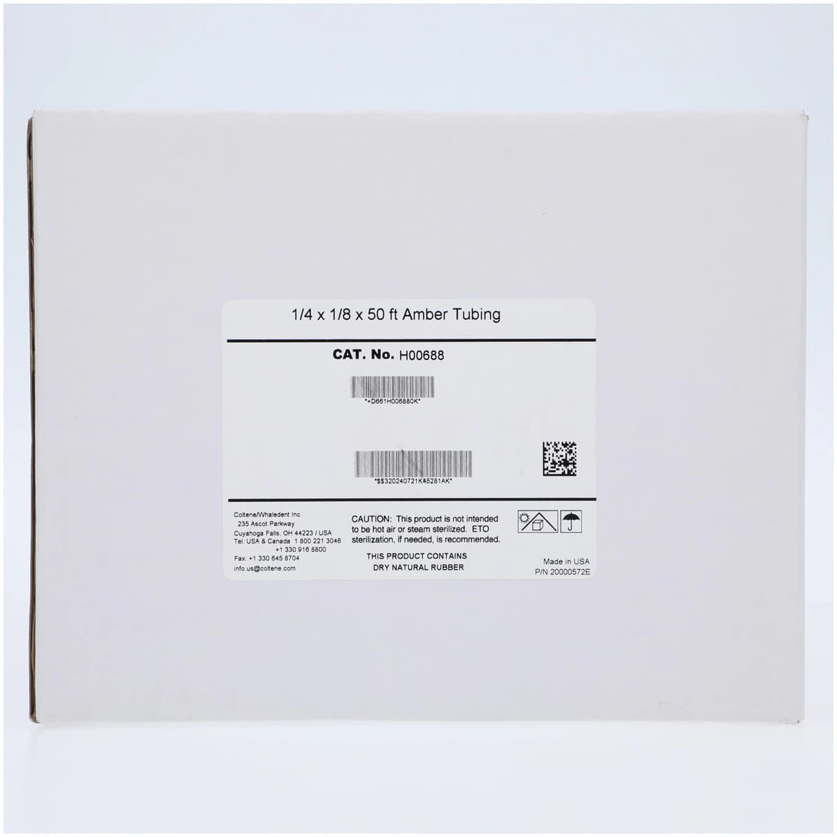 Coltene Natural Rubber Latex Tubing, Amber, 1/4" Bore x 1/8" Wall, 50 ft Roll, H00688 thumbnail 3