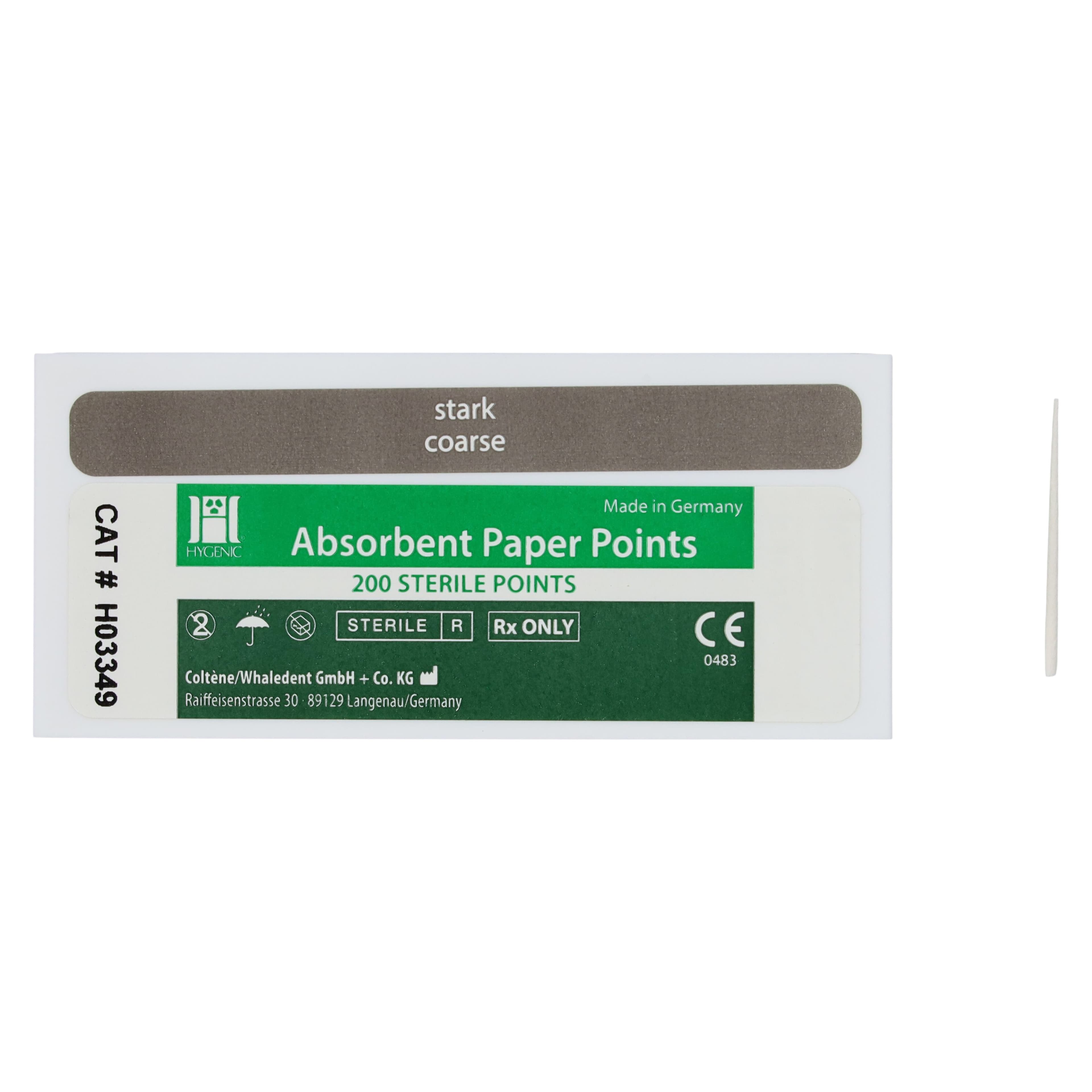 Hygenic Absorbent Paper Points, Conventional, Coarse, White, Sterile, Bulk Package, 200/Pkg, H03349 thumbnail 4