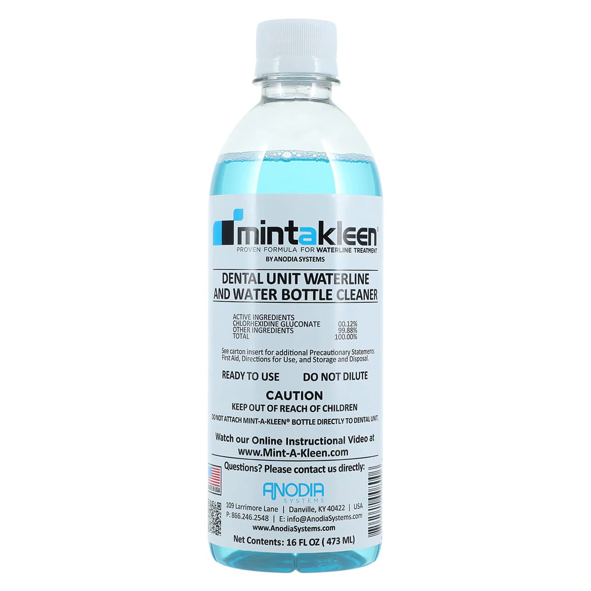 Mint-A-Kleen Dental Unit Waterline Cleaner, 16 oz Bottle, Case of 6, MAK-OZ-6 - Mint-A-Kleen 16oz Bottles Case of 6 - Image 1