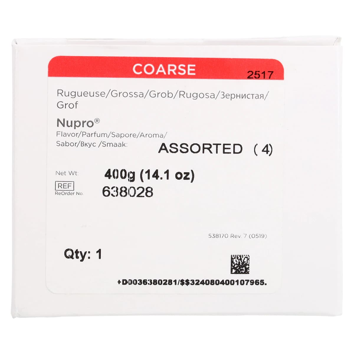NUPRO® Prophy Paste, Coarse Grit, Adult Variety Pack with Fluoride, 200 Single-Dose Cups (50 each Cherry, Mint, Razzberry, Zinnamon), 638028 thumbnail 8
