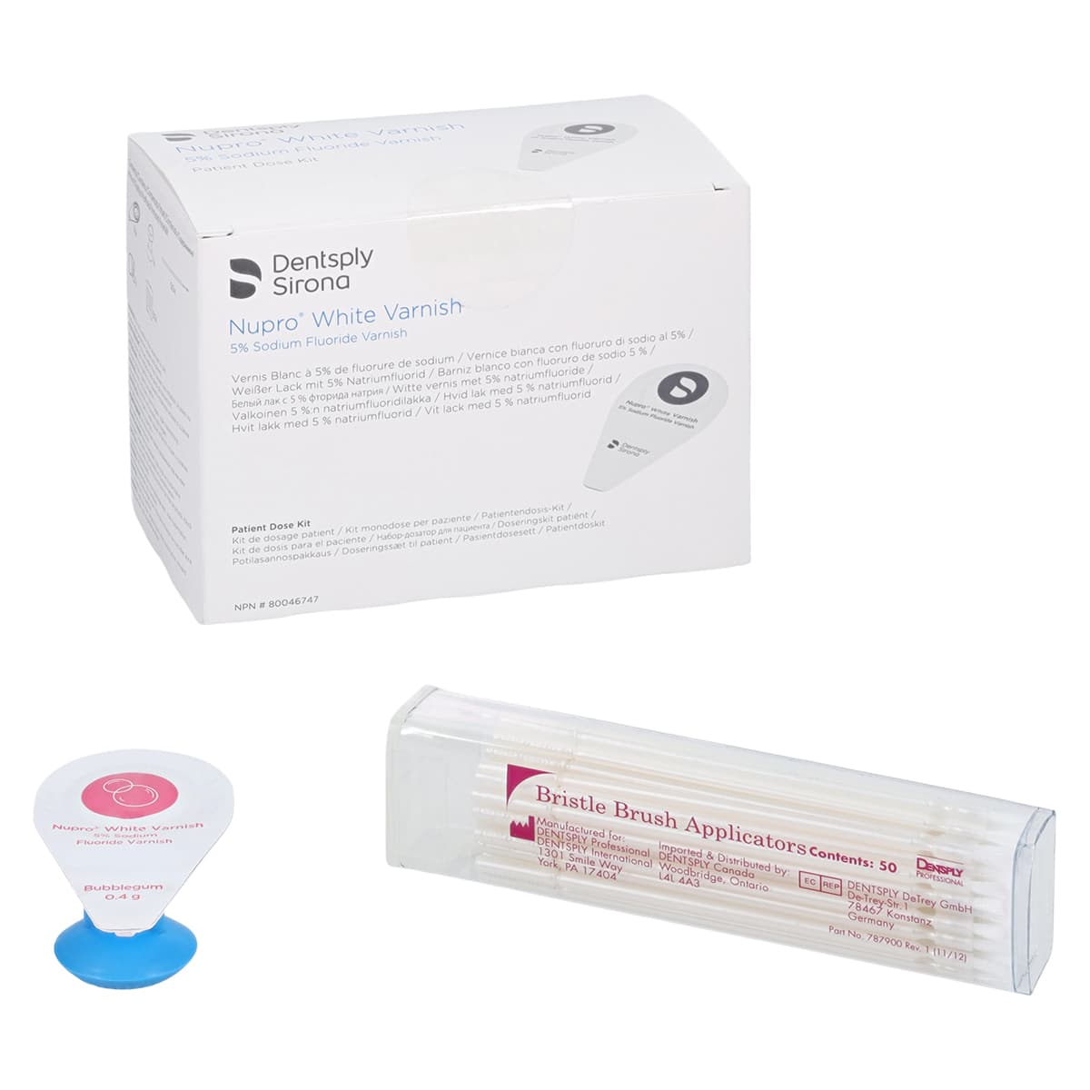 NUPRO 5% Sodium Fluoride White Varnish, Bubblegum, 0.4 g Unit Dose, 50/Box, 130218 - Nupro 5% NaF White Varnish Bubblegum 0.4g (50) - Image 1