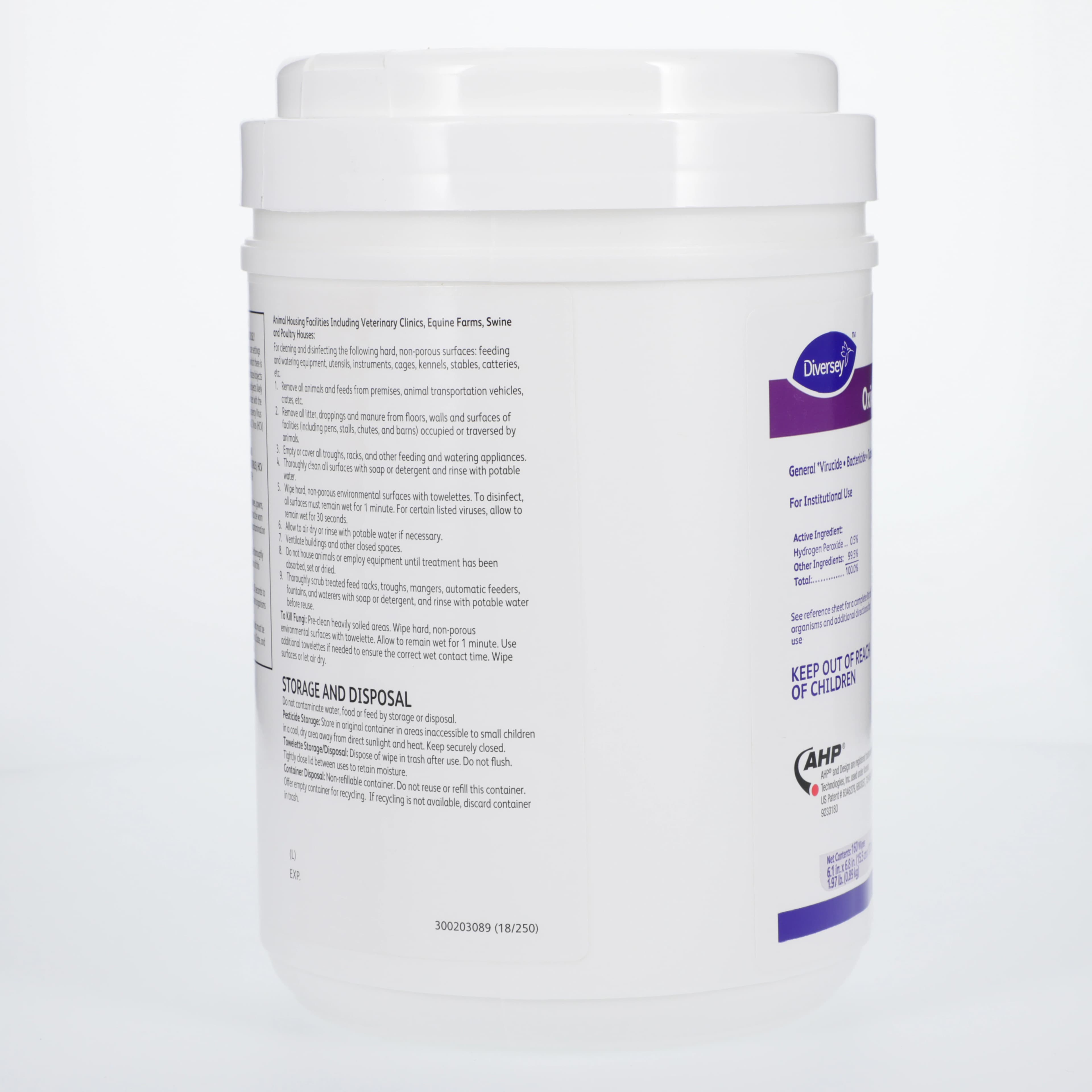 Diversey Oxivir 1 Surface Disinfectant Wipes, 6" x 7", 160 Wipes/Canister, 100850923 thumbnail 2