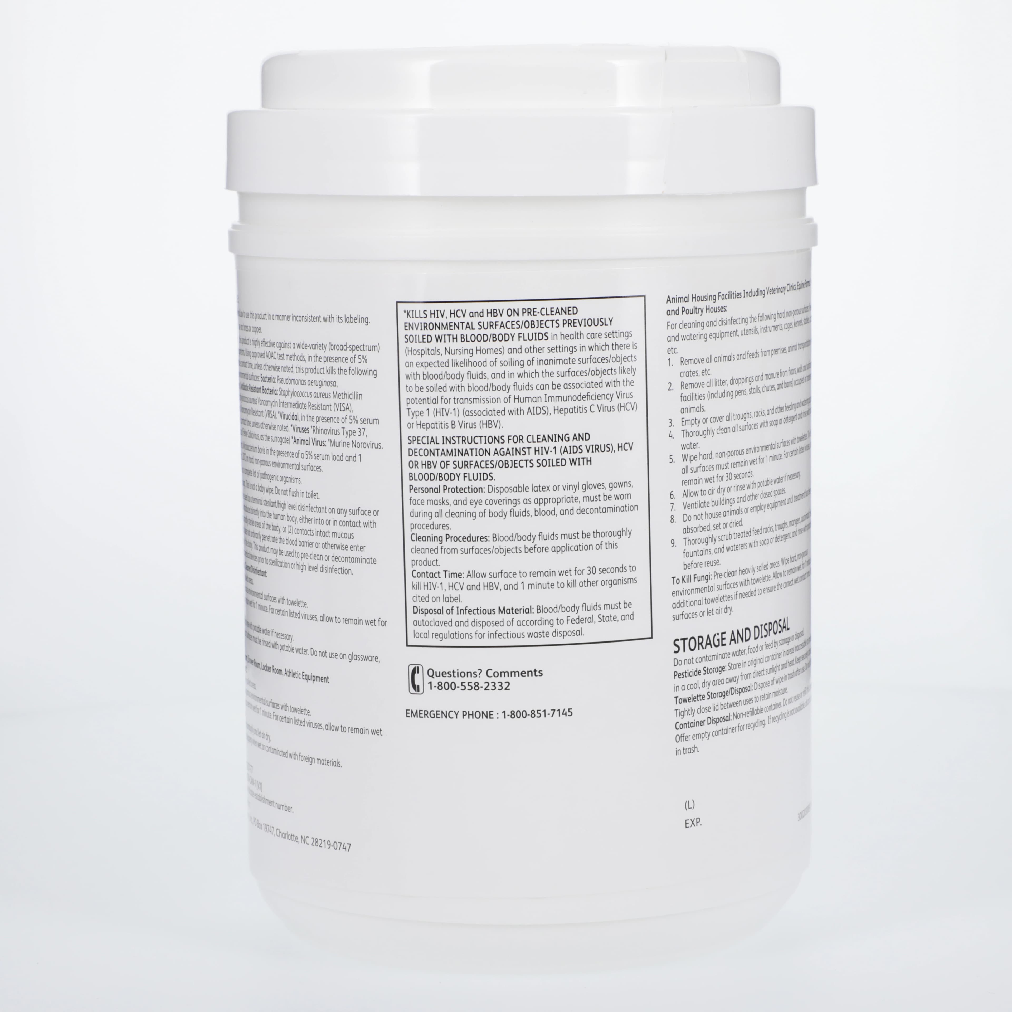 Diversey Oxivir 1 Surface Disinfectant Wipes, 6" x 7", 160 Wipes/Canister, 100850923 thumbnail 3