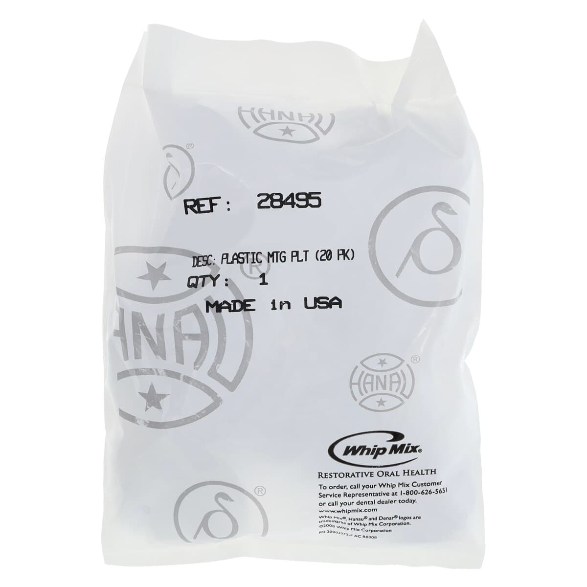 Whip Mix Plastic Mounting Plates, White, 20/Pkg, 8580B thumbnail 2