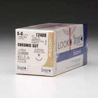 Look Chromic Gut Absorbable Suture, 4-0, 18"/45 cm, C-3 Precision Reverse Cutting Needle, 3/8 Circle, 12/Pk, 595B - Chromic Gut Surgical Suture with C3 Needle (PRC), 3/8 Circle, 18"/45 cm, # 4-0, 12/Pk, 595B - Image 1