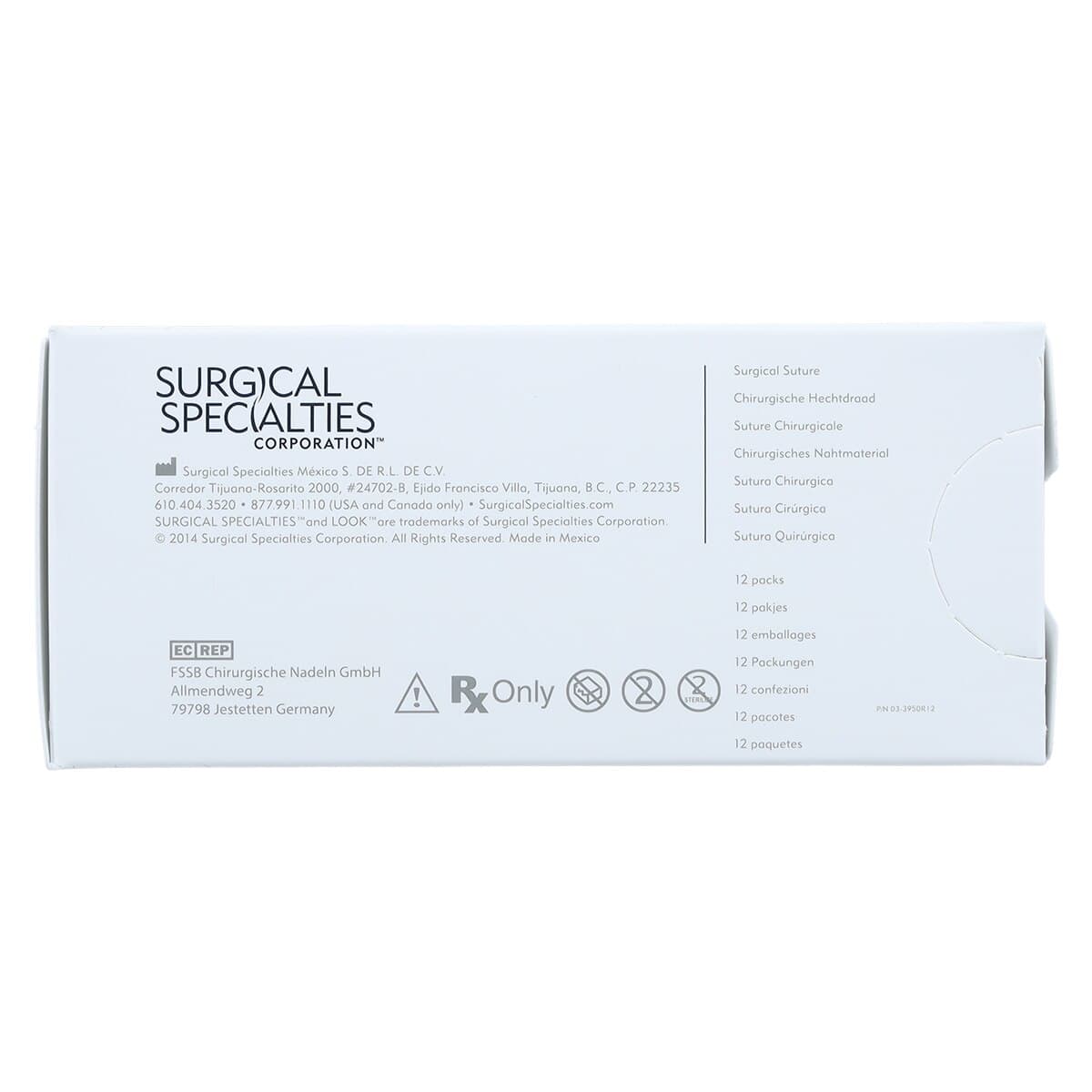 Look PolySyn PGA Absorbable Braided Suture, Undyed, 4-0, 10 in (25 cm), C-17 Reverse Cutting Needle, 12 mm 3/8 Circle, 12/Box, 386B thumbnail 4