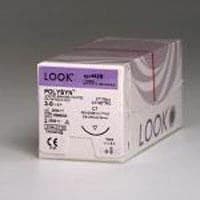 Look PolySyn PGA Absorbable Braided Suture, Undyed, 4-0, 10 in (25 cm), C-17 Reverse Cutting Needle, 12 mm 3/8 Circle, 12/Box, 386B thumbnail 2