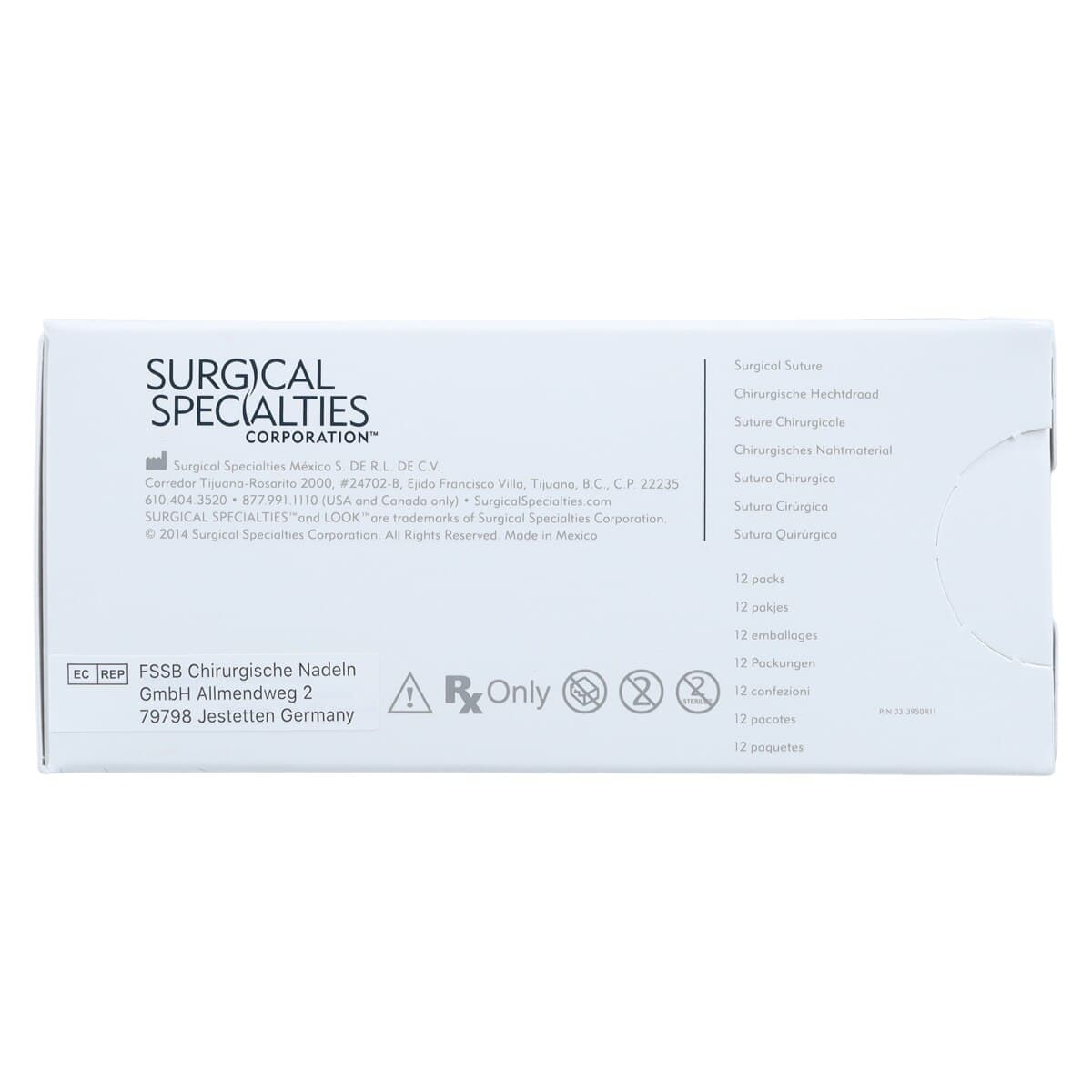 LOOK PolySyn Sutures 4-0 PGA (Polyglycolic Acid) Braided, Undyed, 18 Inch, PC-31 3/8 Circle Precision Reverse Cutting Needle, 12/Box, 496B thumbnail 4