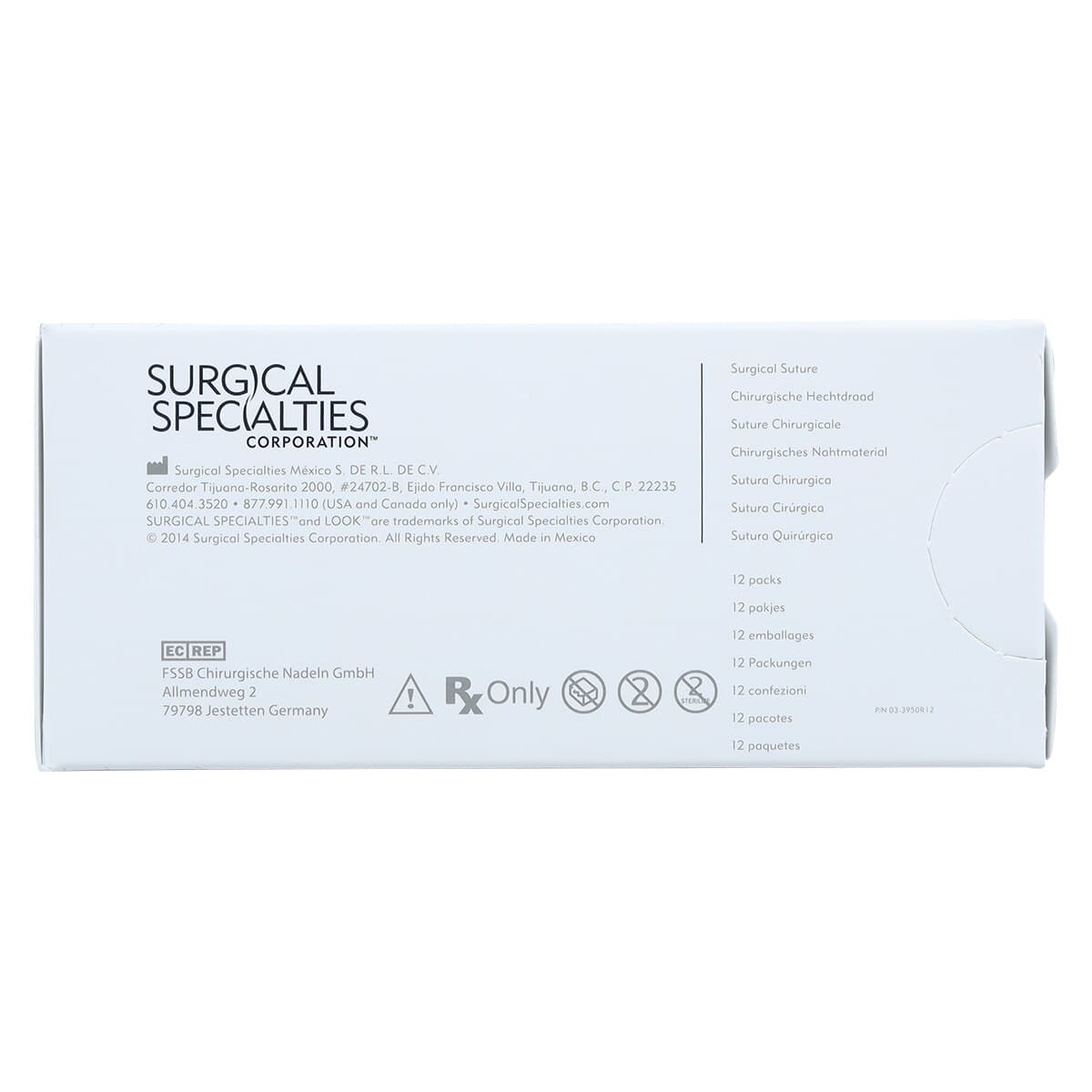 LOOK™ PolySyn™ Absorbable Braided Suture, Polyglycolic Acid (PGA), Undyed, 4-0, C-3 Precision Reverse Cutting Needle, 3/8 Circle, 13mm, 18", 12/Pk, 494B thumbnail 4