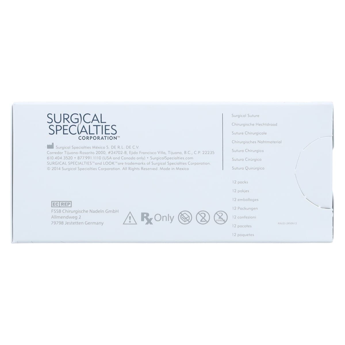 Look PolySyn Polyglycolic Acid Absorbable Suture, 4-0, Undyed Braided, 27", C-6 Reverse Cutting Needle, 3/8 Circle, 12/Box, 422B thumbnail 4