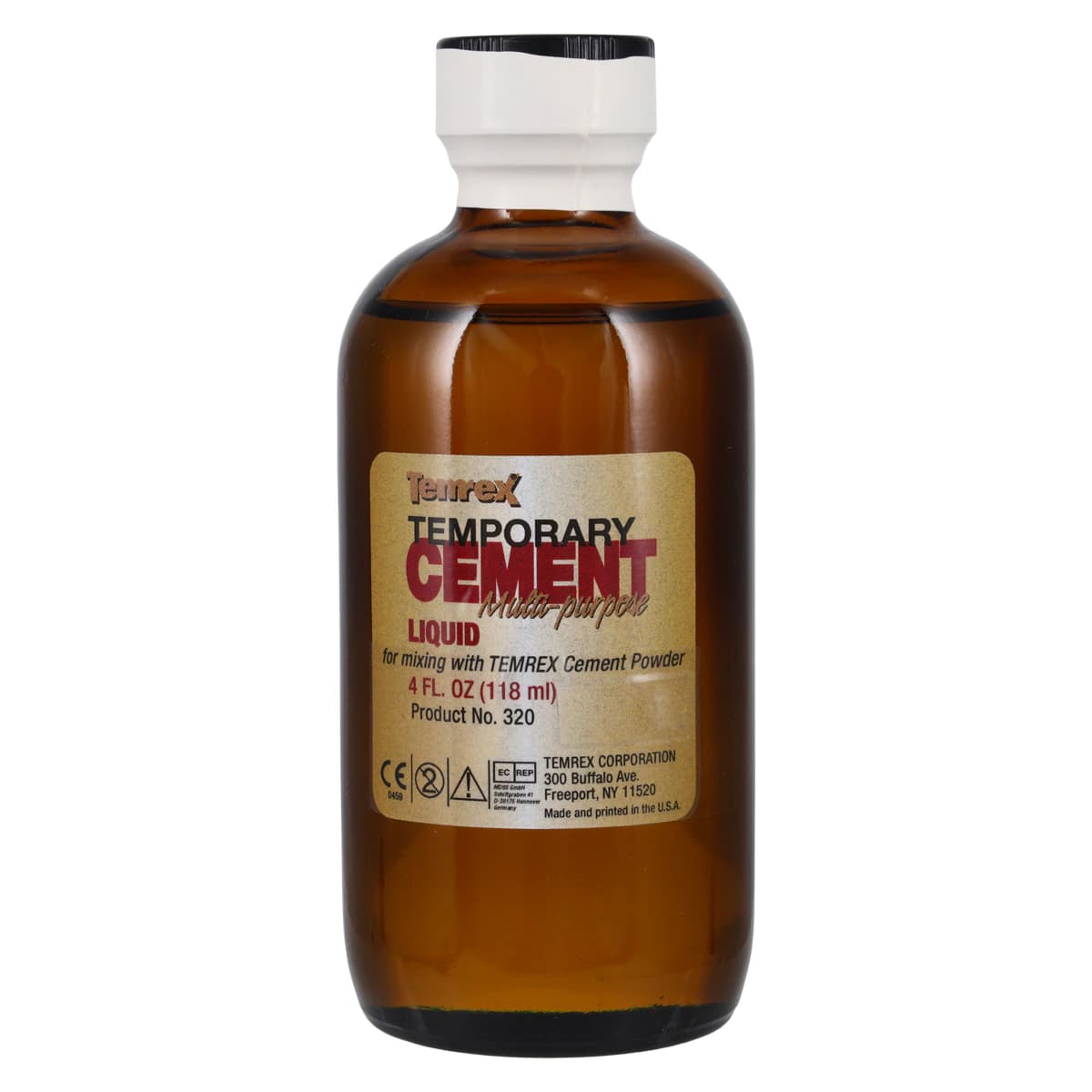 Temrex Zinc Oxide Eugenol Temporary Cement Liquid Refill, 4 oz Bottle, 320 thumbnail 2