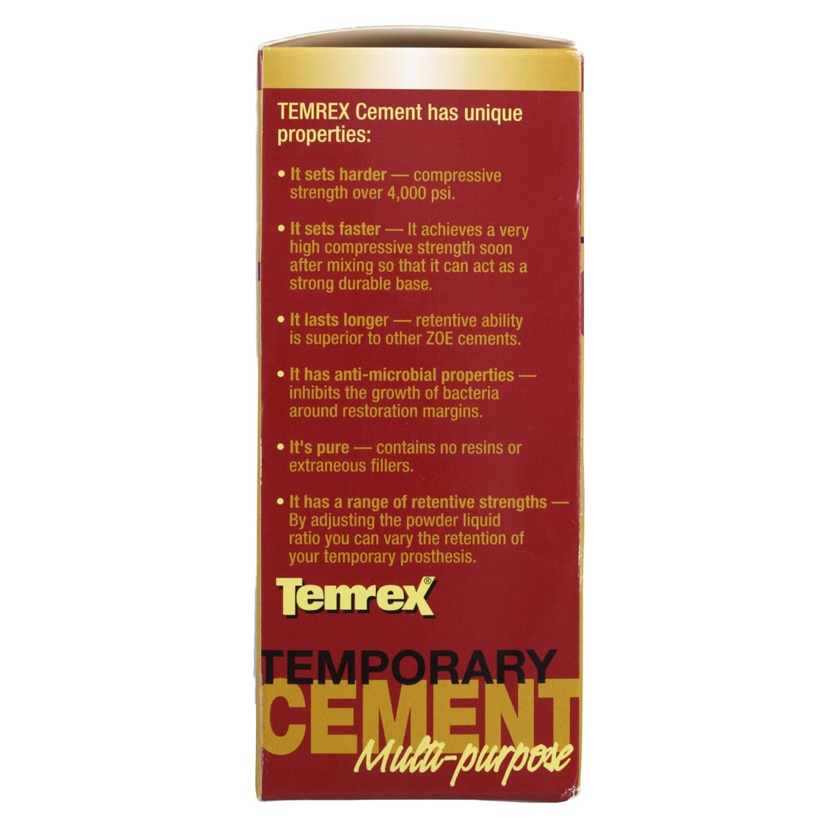 Temrex Zinc Oxide Eugenol Temporary Cement Powder, Yellow, 100g Bottle, 341 thumbnail 5