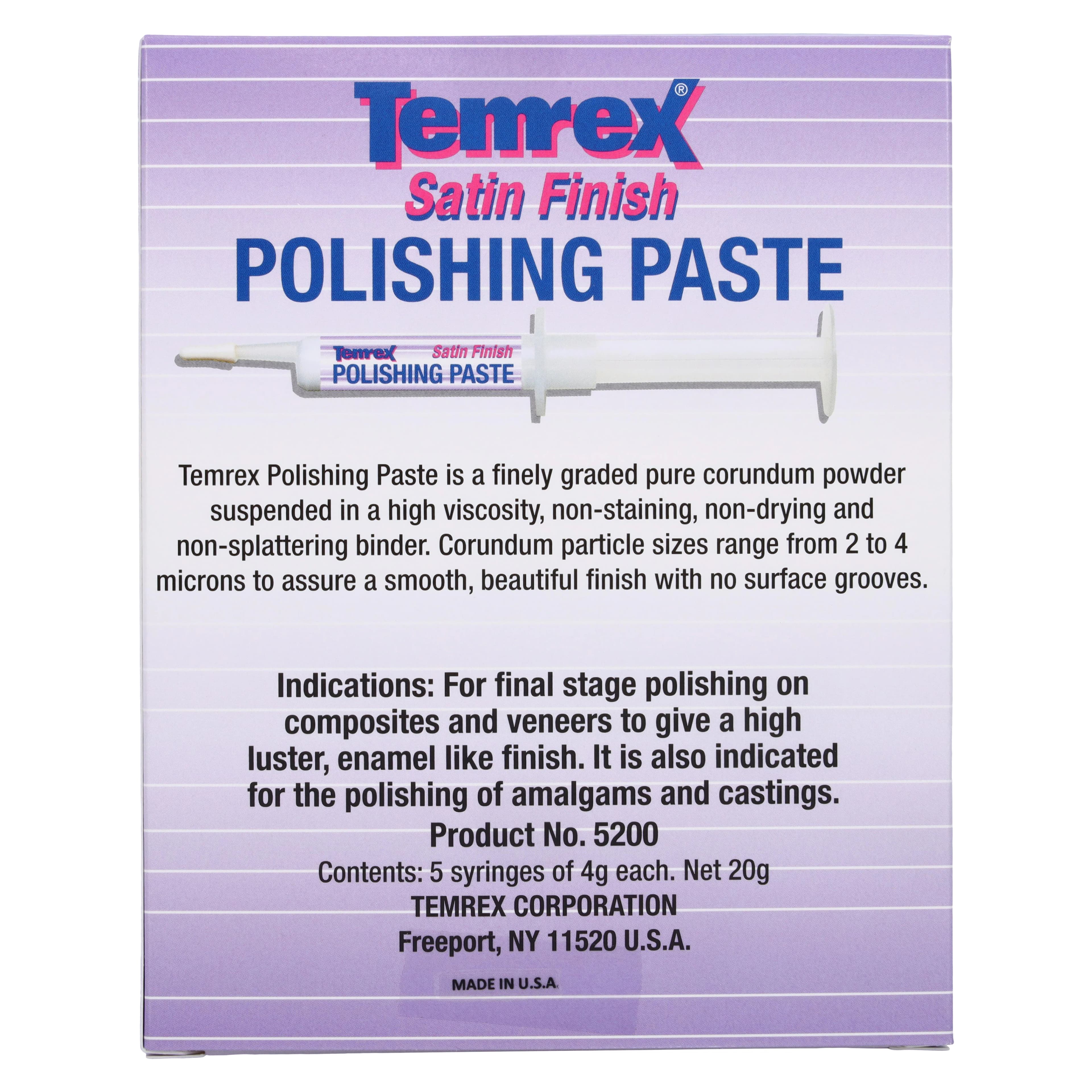Temrex Satin Finish Polishing Paste, 4 g Syringe, 5/Pk, 5200 thumbnail 4