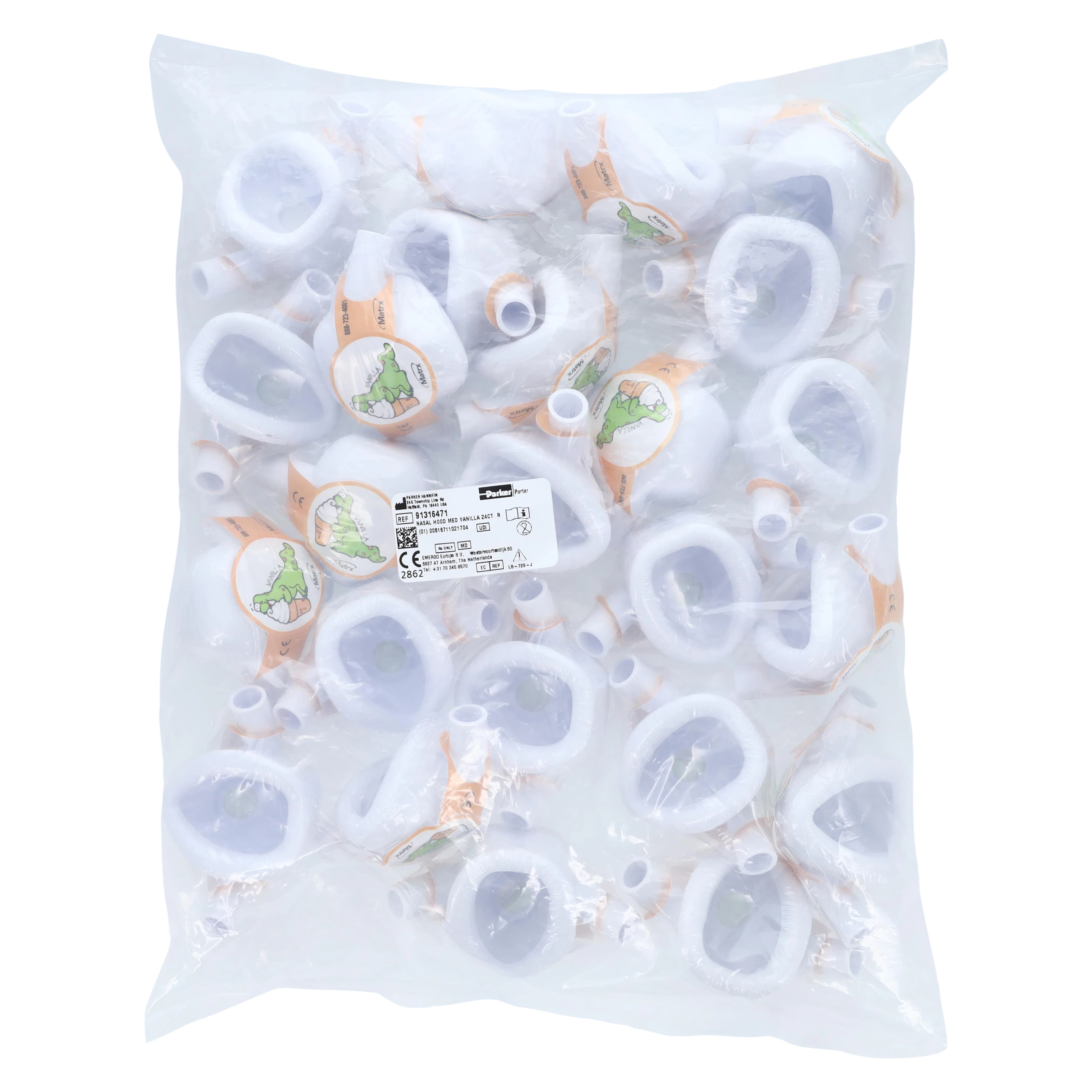 DynoMite Disposable Nasal Hoods, Medium, Vanilla Scent, Latex-Free, 24/Pkg, 91316471 thumbnail 8